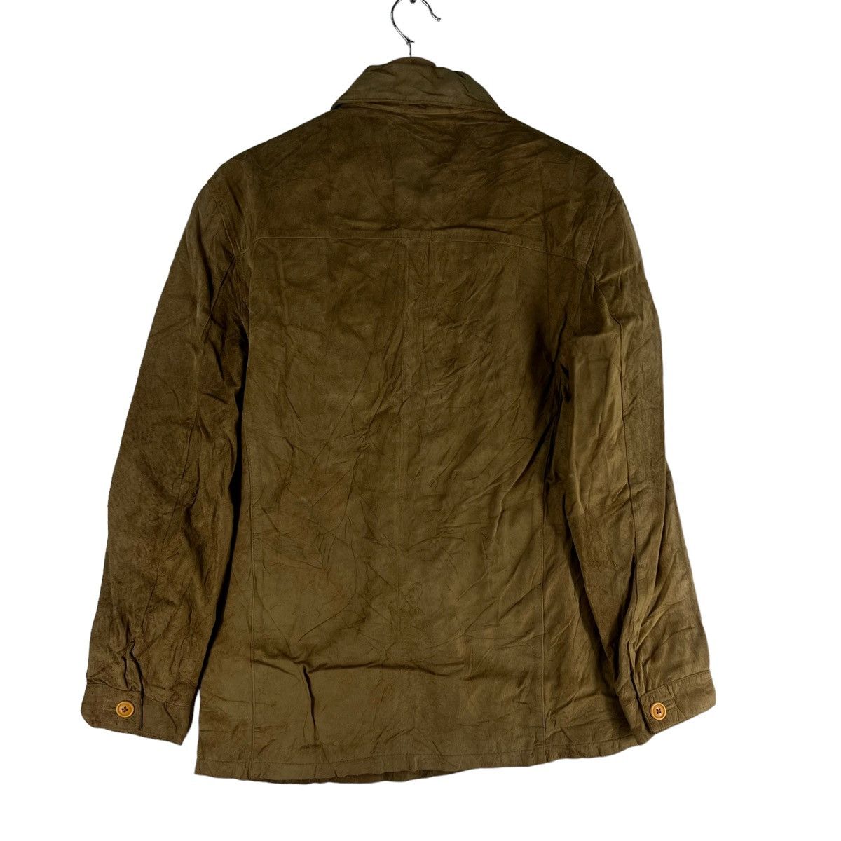 Vintage 🔥90’s Leather Shirt Jacket Work Charing Flam Issey Miyake Size US L / EU 52-54 / 3 - 3 Thumbnail