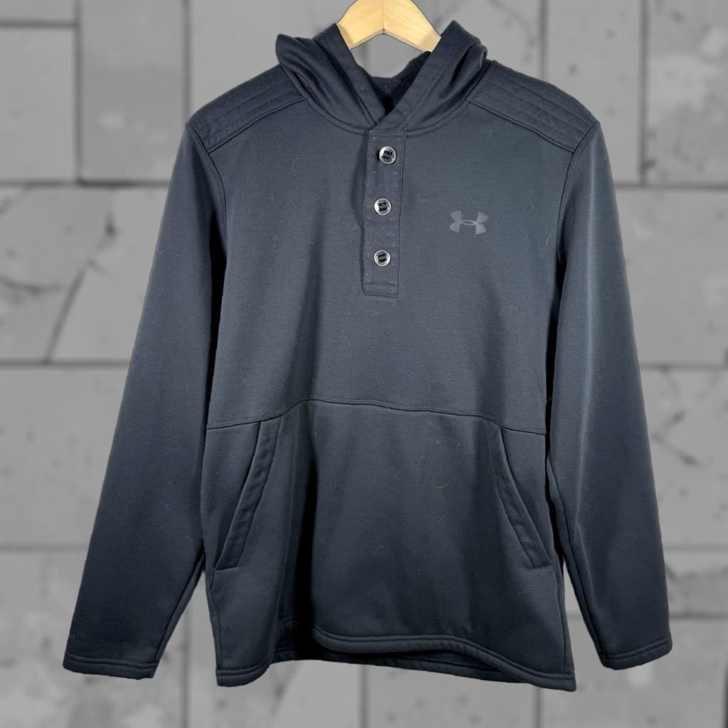 Under Armour Under Armour Black Half Button Down Pullover Hoodie Coldgear Loose Mens Size M Size US M / EU 48-50 / 2 - 1 Thumbnail