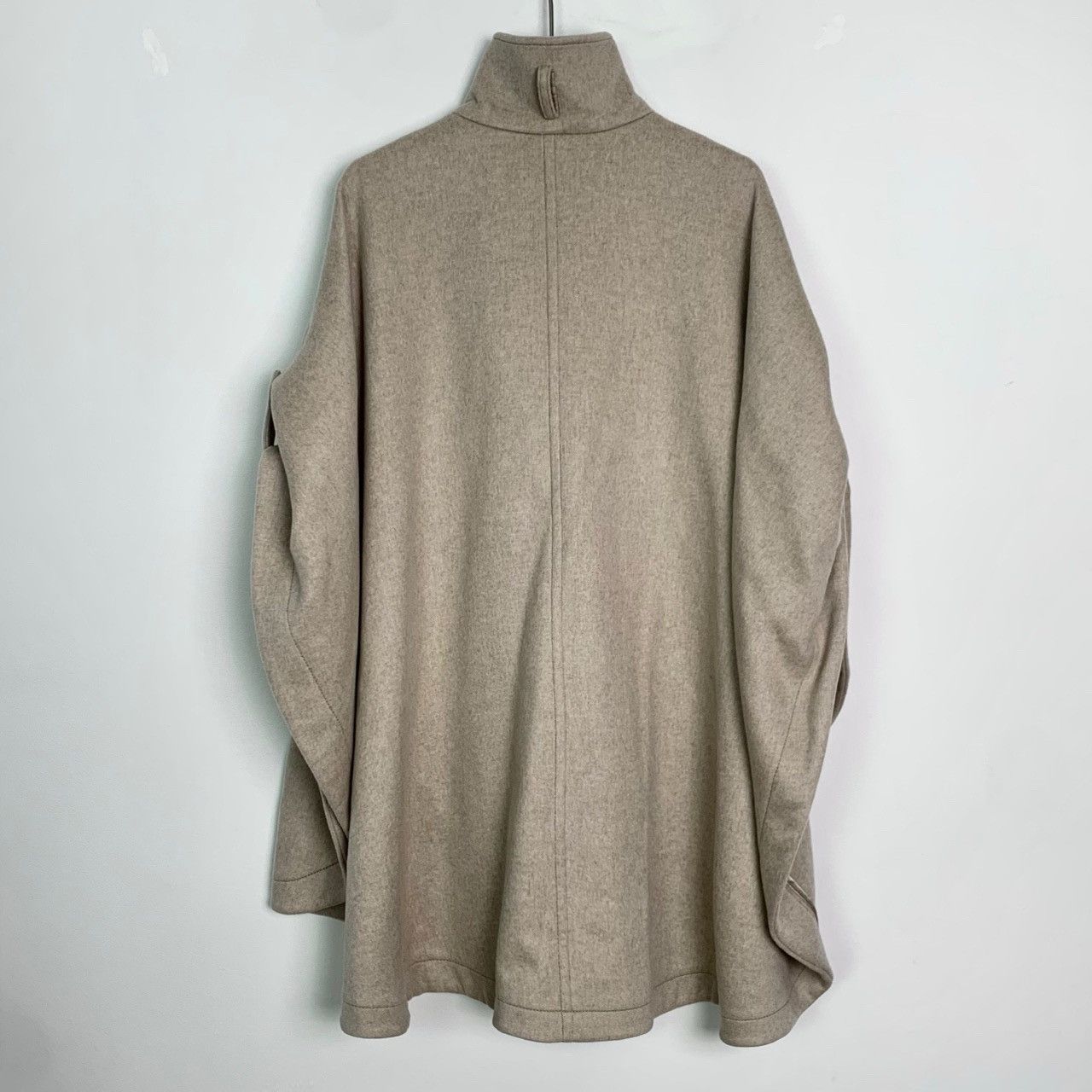 Max Mara MaxMara Cape Coat – Brown Stand-Collar Batwing Sleeve Size ONE SIZE - 6 Thumbnail