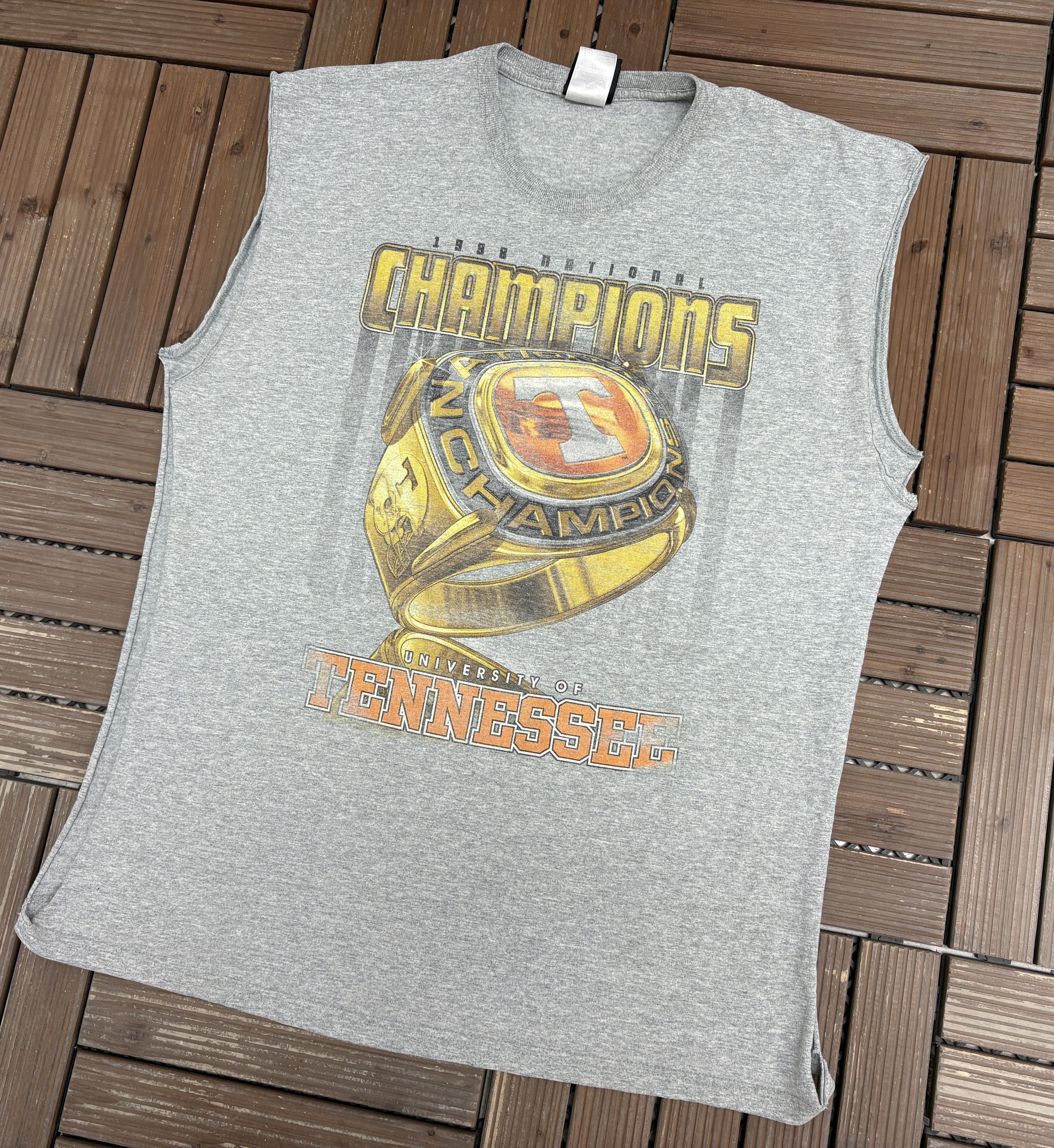 Vintage Tennessee Volunteers 1998 Champions Vintage Grey Tank Top Size US XL / EU 56 / 4 - 2 Thumbnail