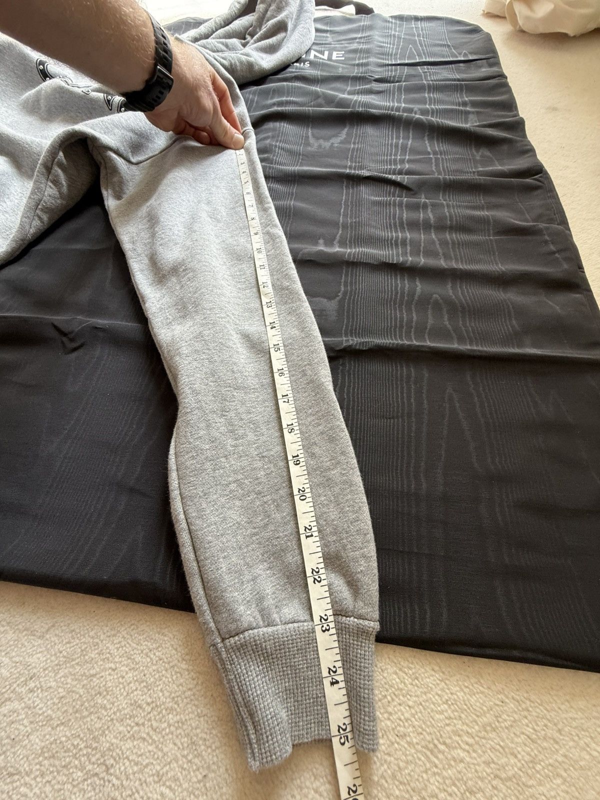 Celine SS21 Celine Dancing Kid Hedi studded logo hoodie gray Hedi Size US L / EU 52-54 / 3 - 11 Thumbnail
