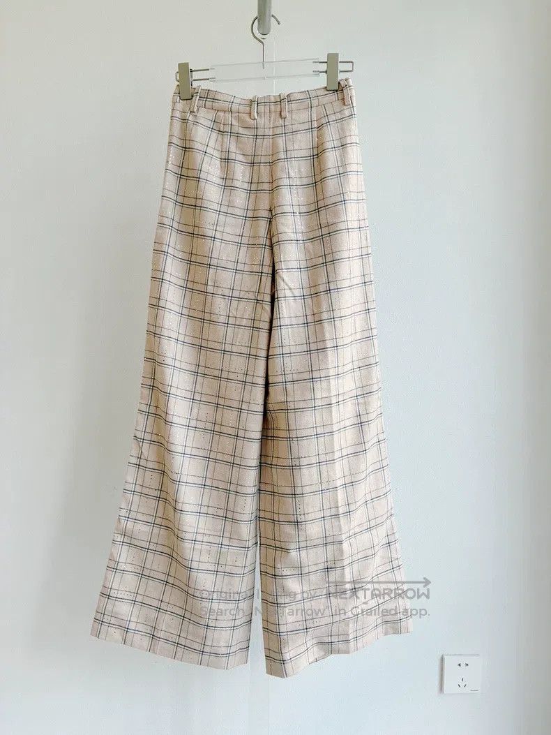 Chanel Chanel 21B plaid wide-leg trousers Size 42" / US 20 - 2 Thumbnail