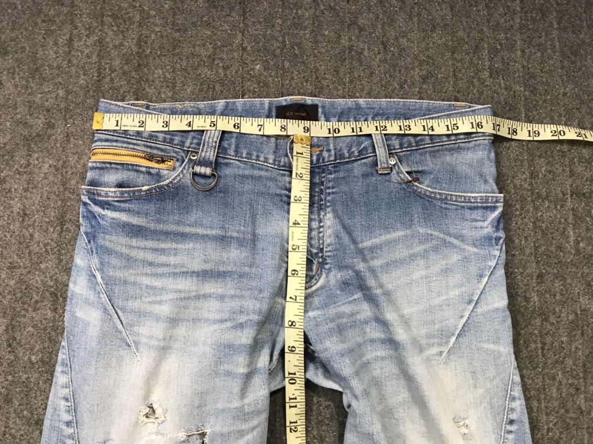 Designer Tete Homme Issey Miyake Cargo Bondage Denim Jeans Pants Size US 33 - 13 Thumbnail