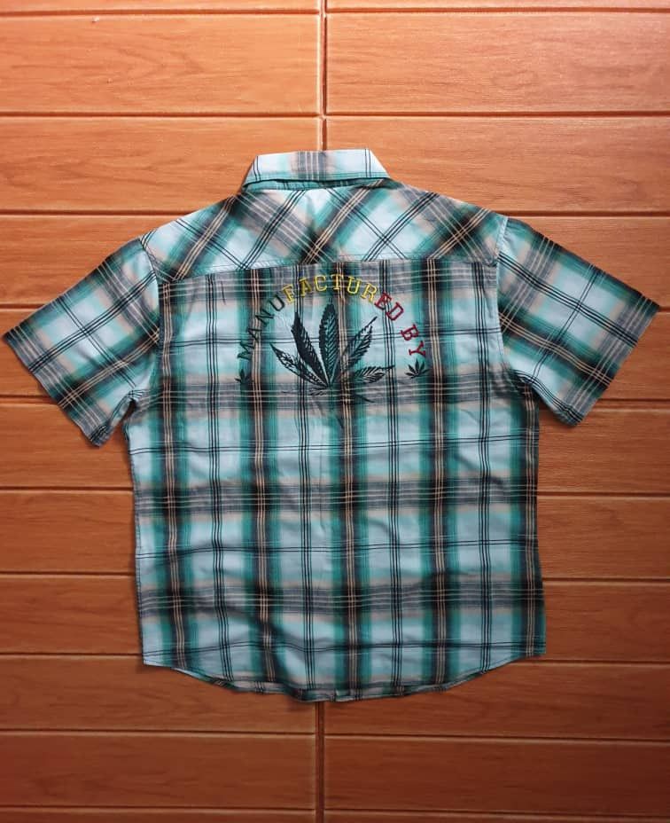 Japanese Brand Vache marijuana Bob marley style checkered shirt Size US L / EU 52-54 / 3 - 1 Thumbnail