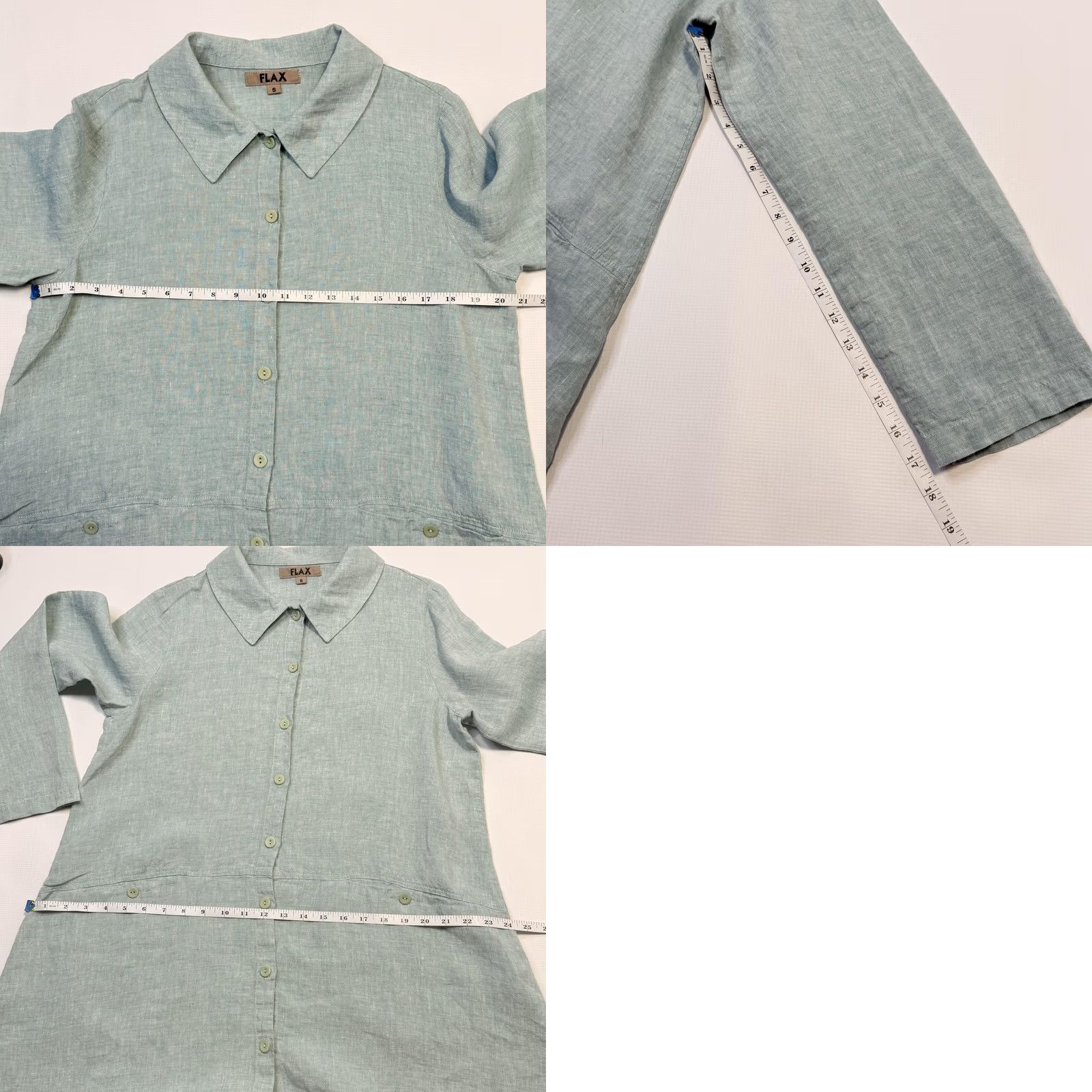 FLAX FLAX Shirt Dress Womens Small Blue 100% Linen Button Front Collared Pockets Shirt Dress Womens Small Blue Linen Button Front Collared Pockets Size S / US 4 / IT 40 - 8 Thumbnail
