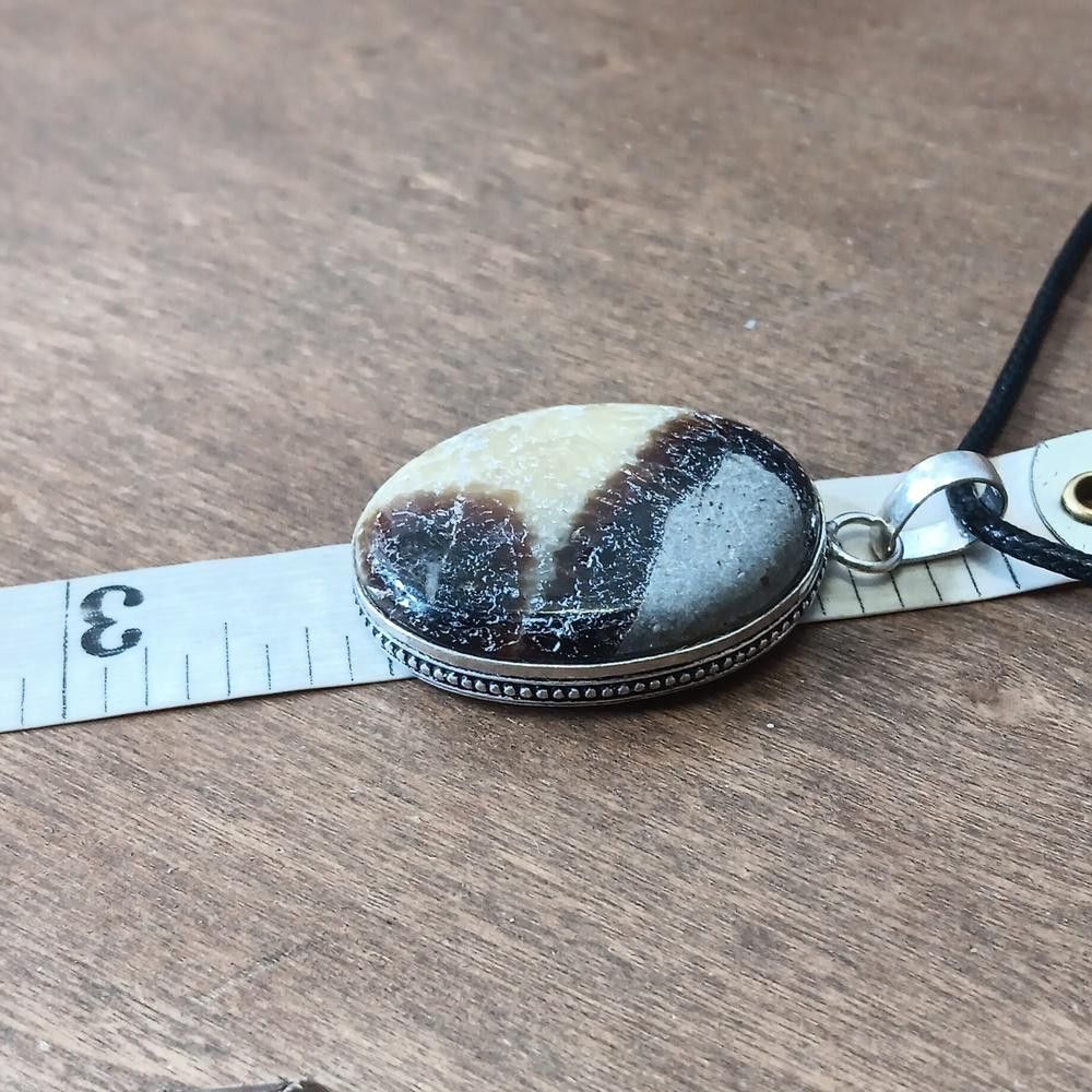 Designer Dragon Septarian gemstone pendant necklace Size ONE SIZE - 3 Thumbnail