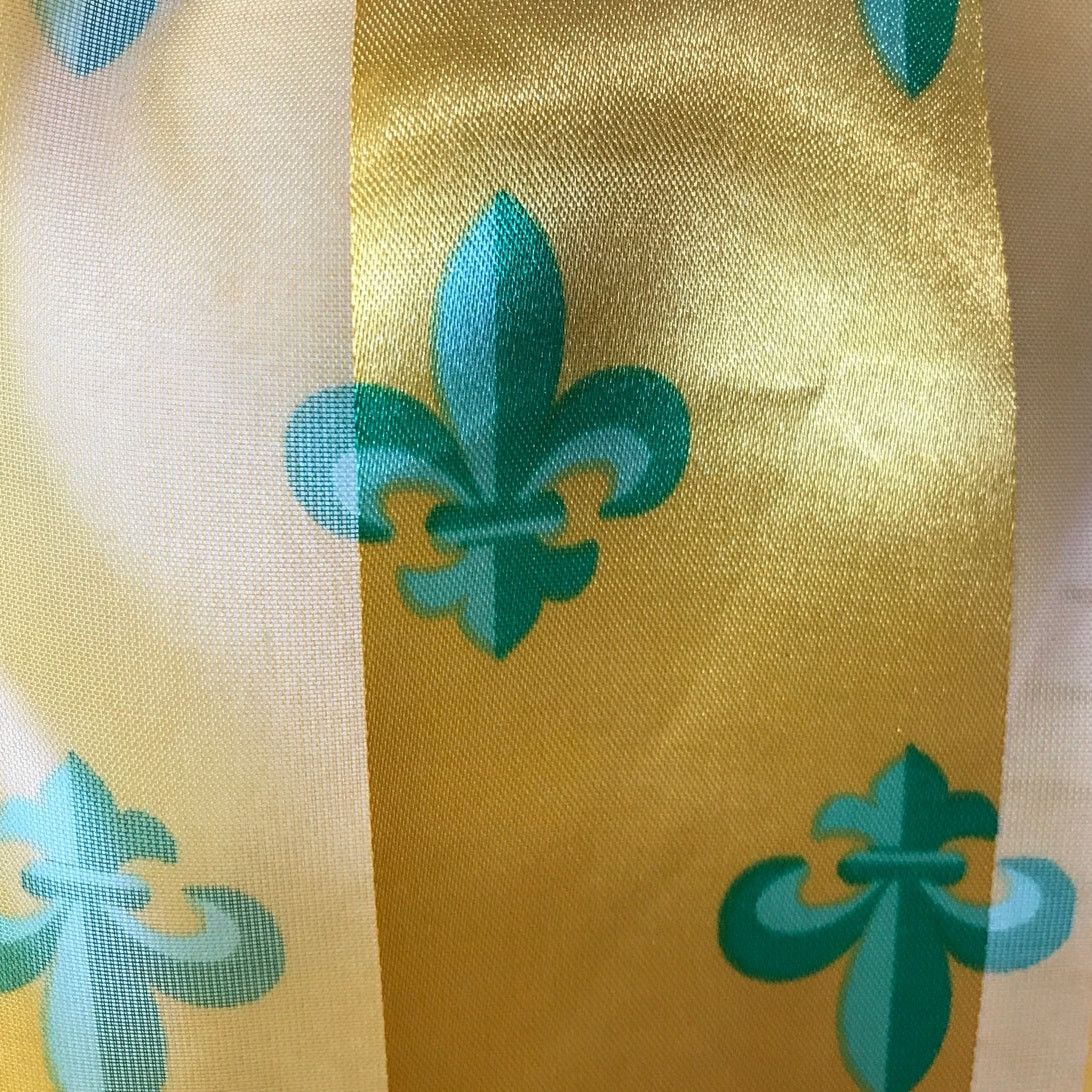 Other Fleur De Lis Gold Green Scarf 58" Size ONE SIZE - 3 Thumbnail