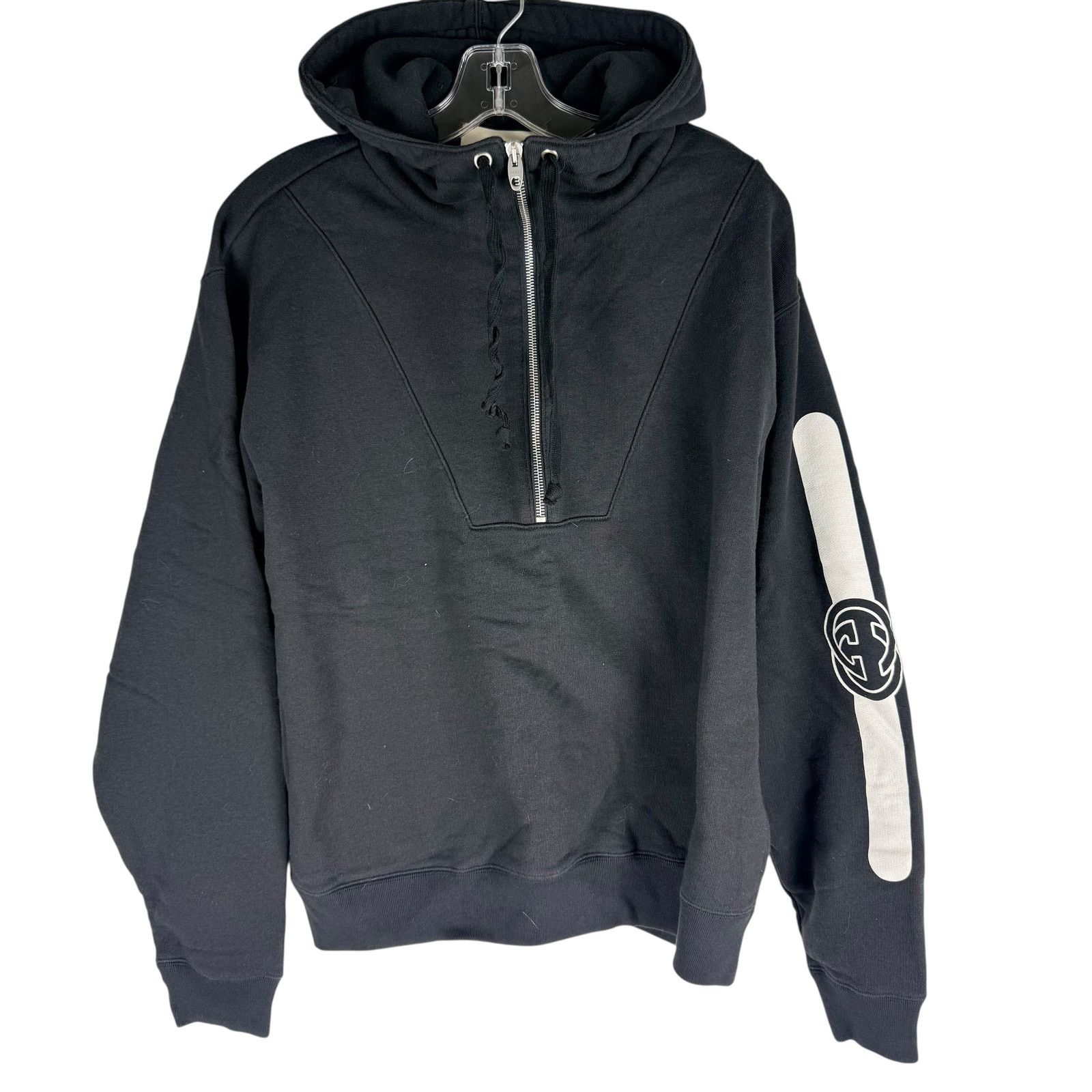 Gucci Gucci Half Zip Popover Interlocking GG Hoodie Black Size S Size US S / EU 44-46 / 1 - 2 Thumbnail