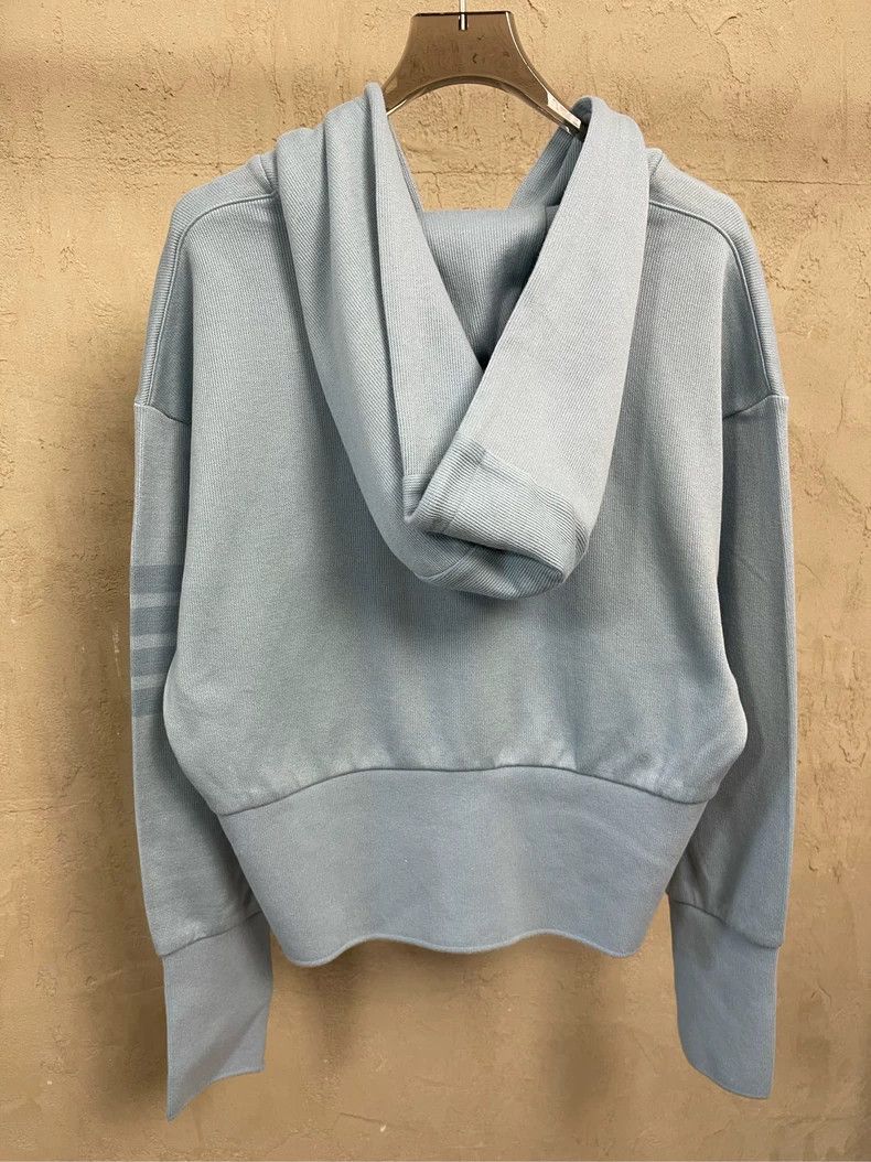 Thom Browne Thom Browne Haze blue new four-striped zipper hoodie jacke Size US S / EU 44-46 / 1 - 5 Thumbnail