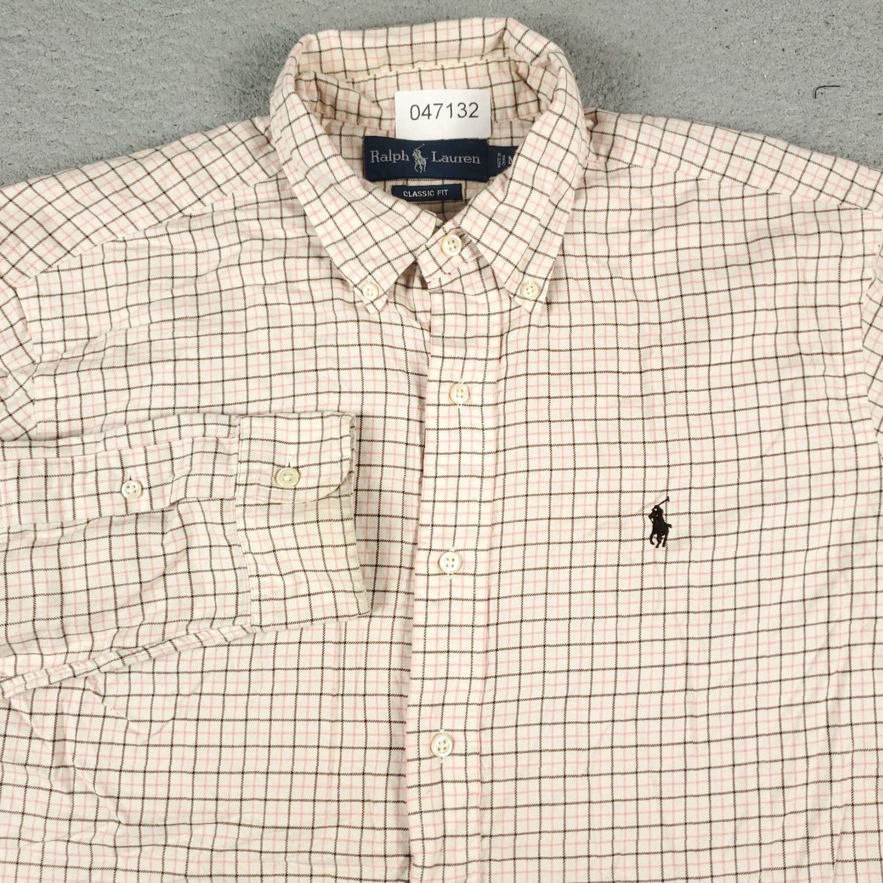 Ralph Lauren Ralph Lauren Button-Up Shirt Mens Medium Beige Check Long Sleeve Classic Preppy Size US M / EU 48-50 / 2 - 2 Thumbnail