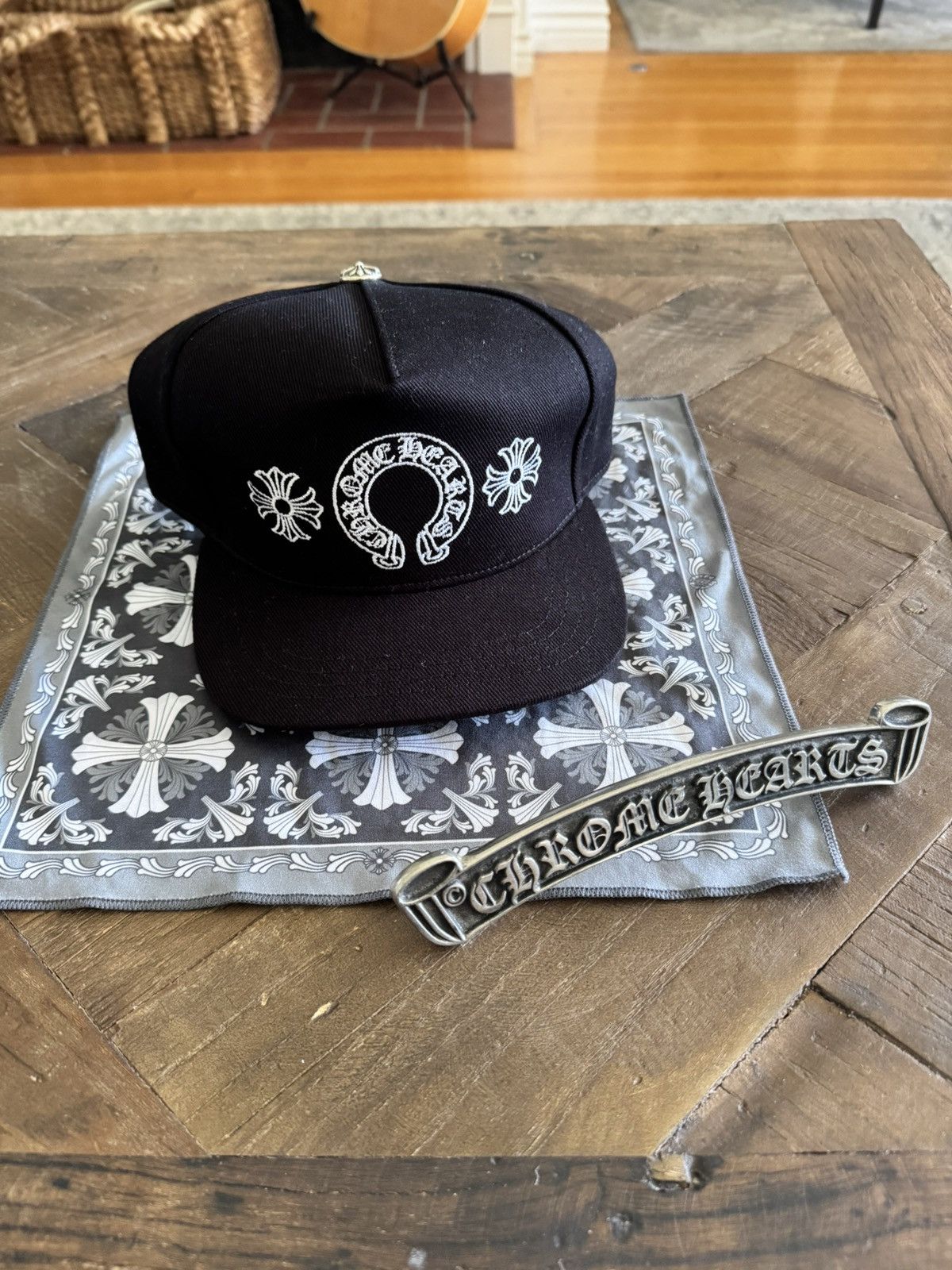 Chrome Hearts Chrome Hearts Black Denim Horseshoe Cap Size ONE SIZE - 1 Thumbnail