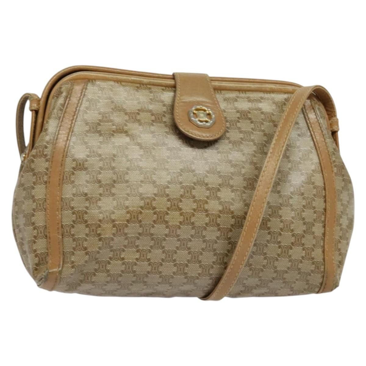 Celine CELINE Macadam Canvas Shoulder Bag Pvc Beige Gold Size ONE SIZE - 1 Thumbnail