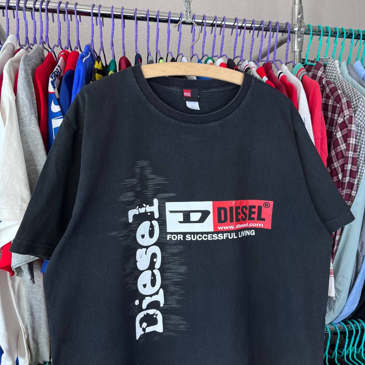 Diesel × Vintage Vintage Diesel Big Logo T Shirt Size US XL / EU 56 / 4 - 1 Thumbnail
