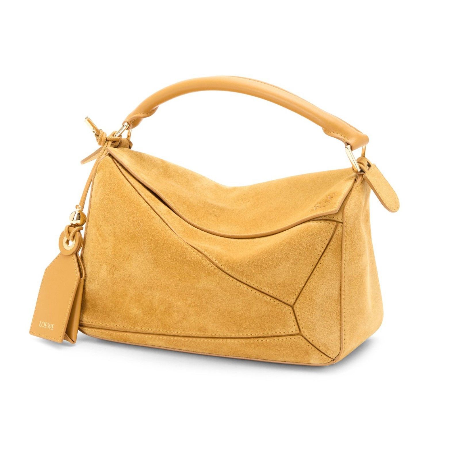 Loewe LOEWE Small Suede Featherlight Puzzle Bag Ochre New & Authen Size ONE SIZE - 1 Preview