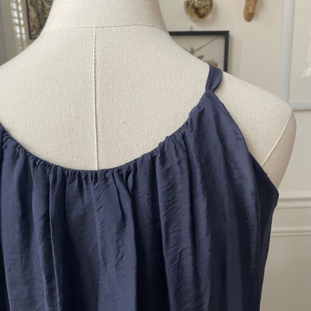 Other Gigi Moda Italy Venus Silk Maxi Dress Navy Blue M L $115 OSF Size M / US 6-8 / IT 42-44 - 4 Thumbnail