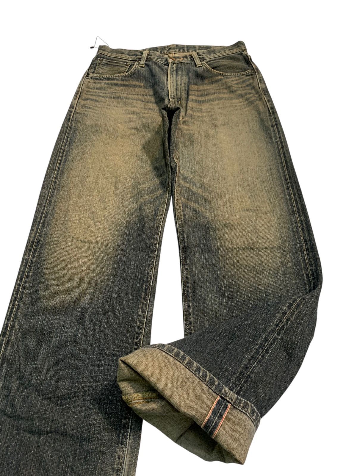 Edwin VINTAGE EDWIN 505z SELVEDGE RUSTY JAPANESE DISTRESSED DENIM Size US 31 - 5 Thumbnail