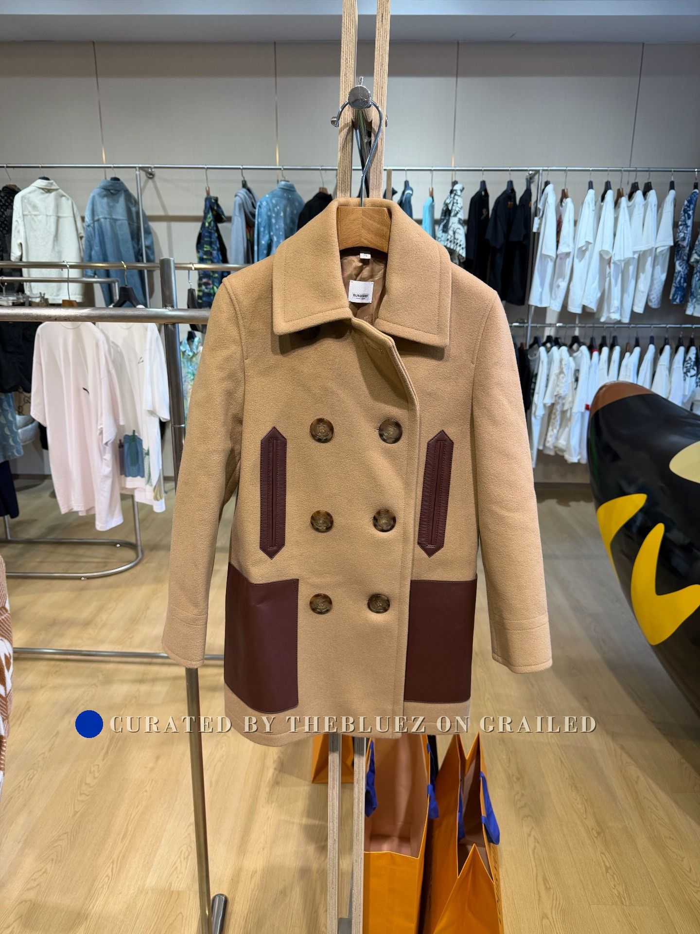 Burberry Burberry Women's Wool Leather Trim Short Coat Size S / US 4 / IT 40 - 1 Thumbnail