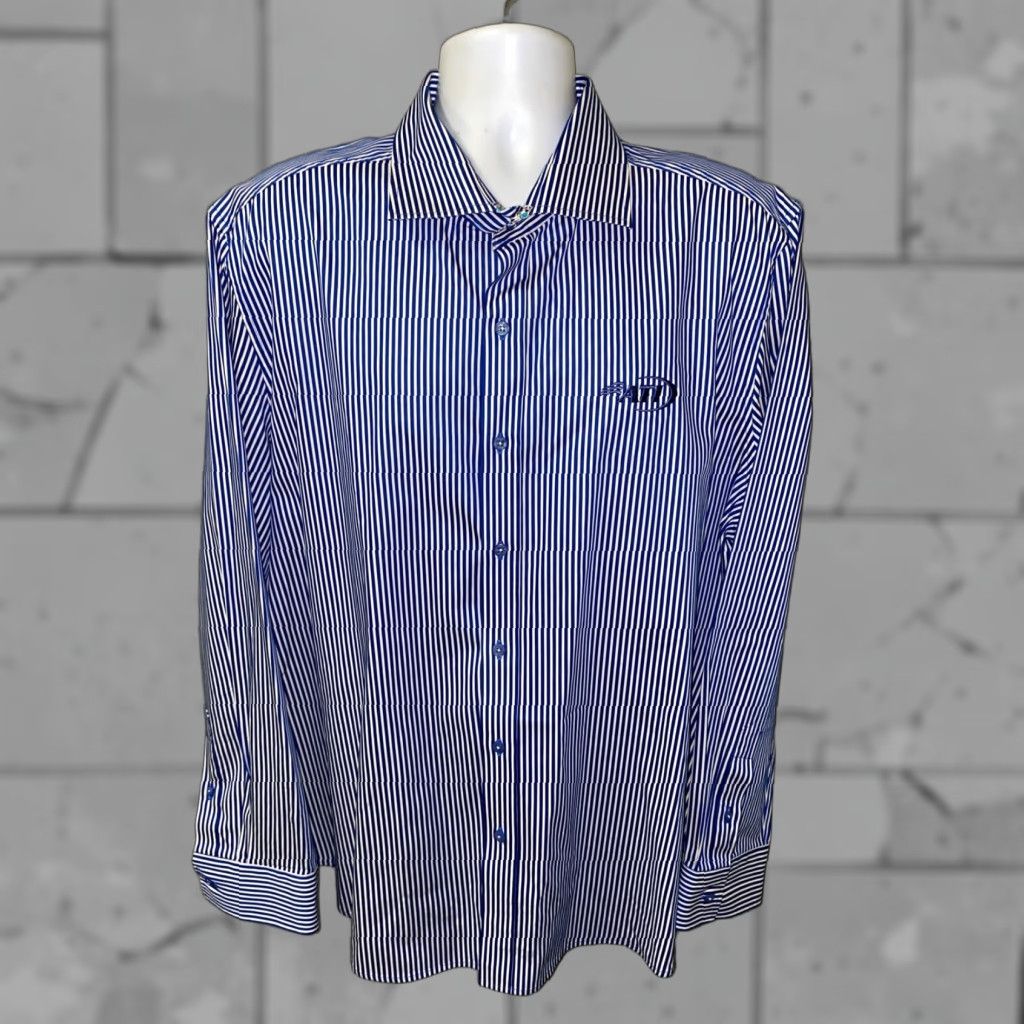 Robert Graham Robert Graham Shirt Mens 3XL Blue White Striped Button-Front Long Sleeve Casual Shirt Size US XXL / EU 58 / 5 - 1 Thumbnail