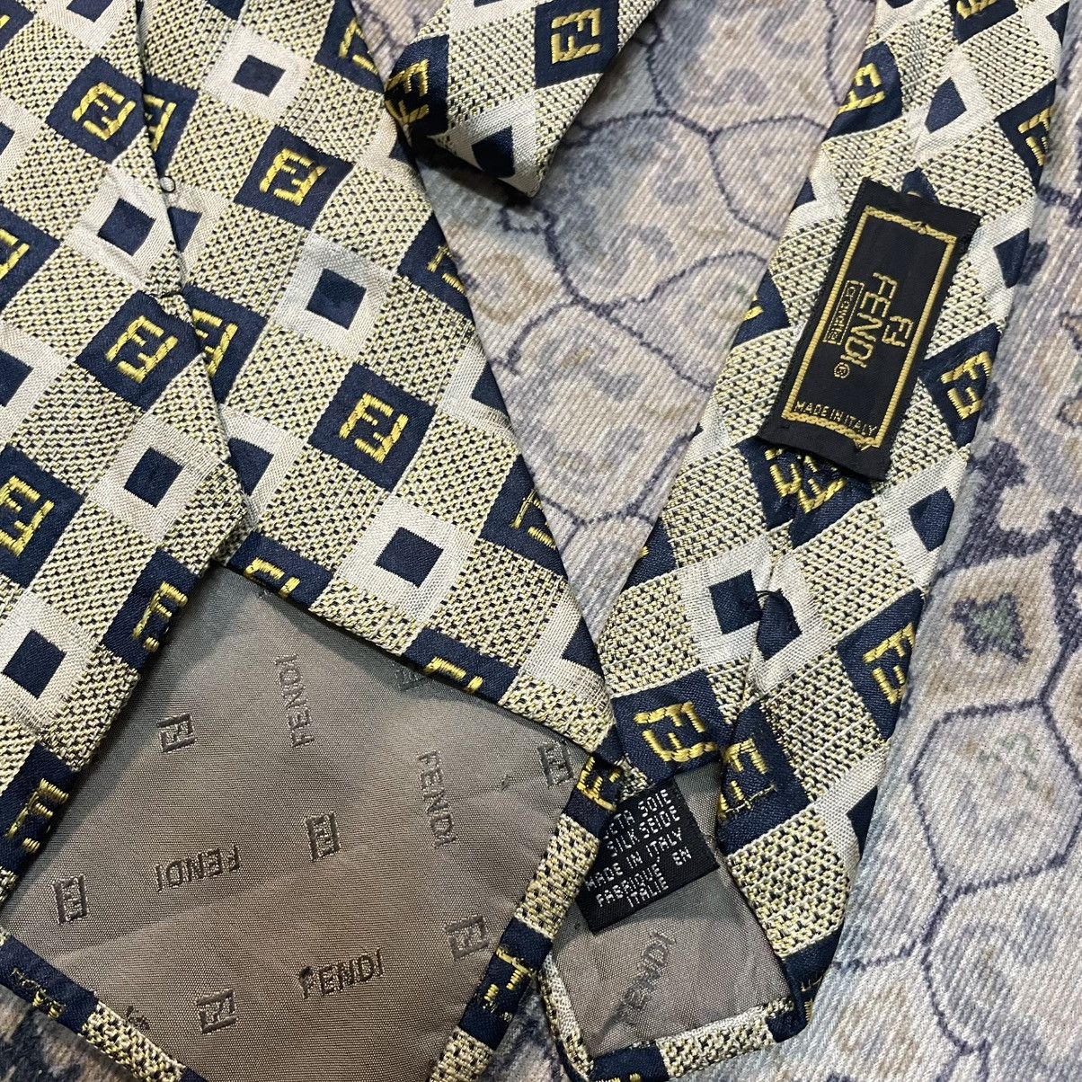 Fendi × Vintage Vintage Fendi Neck tie Pure Silk Fendi Full Monogram Size ONE SIZE - 4 Thumbnail