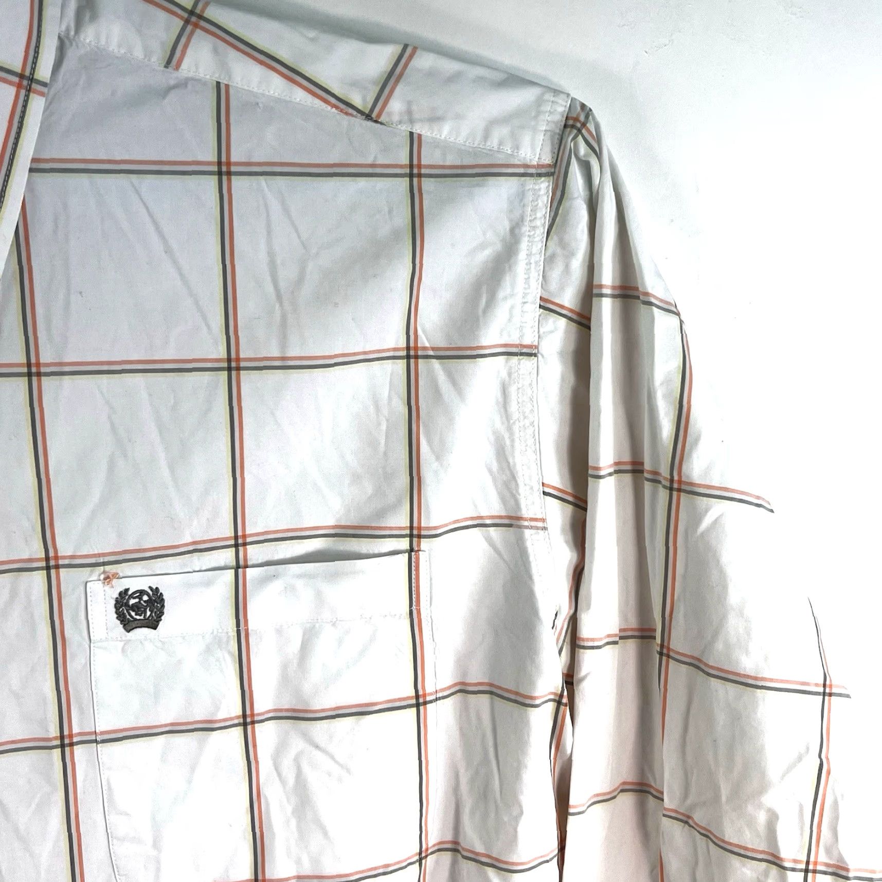 Vintage Cinch Western Wear Checked Long Sleeve Button-Down Shirt Mens XL White/Orange Pattern Cotton BC-Brand Sportsman Theme Western Men Shirt Size US XL / EU 56 / 4 - 2 Thumbnail