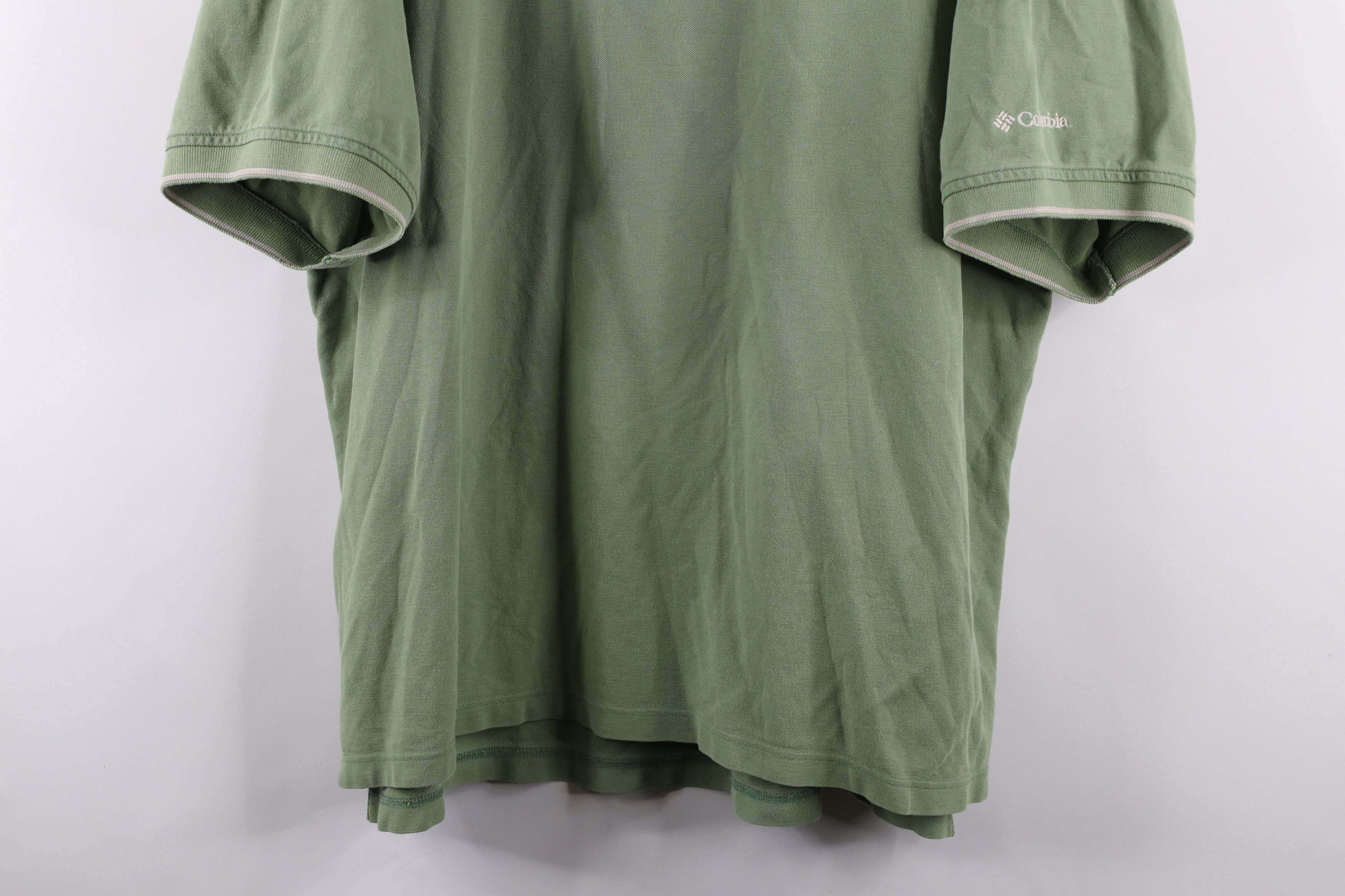 Columbia × Vintage Vintage 90s Columbia Out Pique Cotton Knit Polo Shirt Green Size US XXL / EU 58 / 5 - 3 Thumbnail