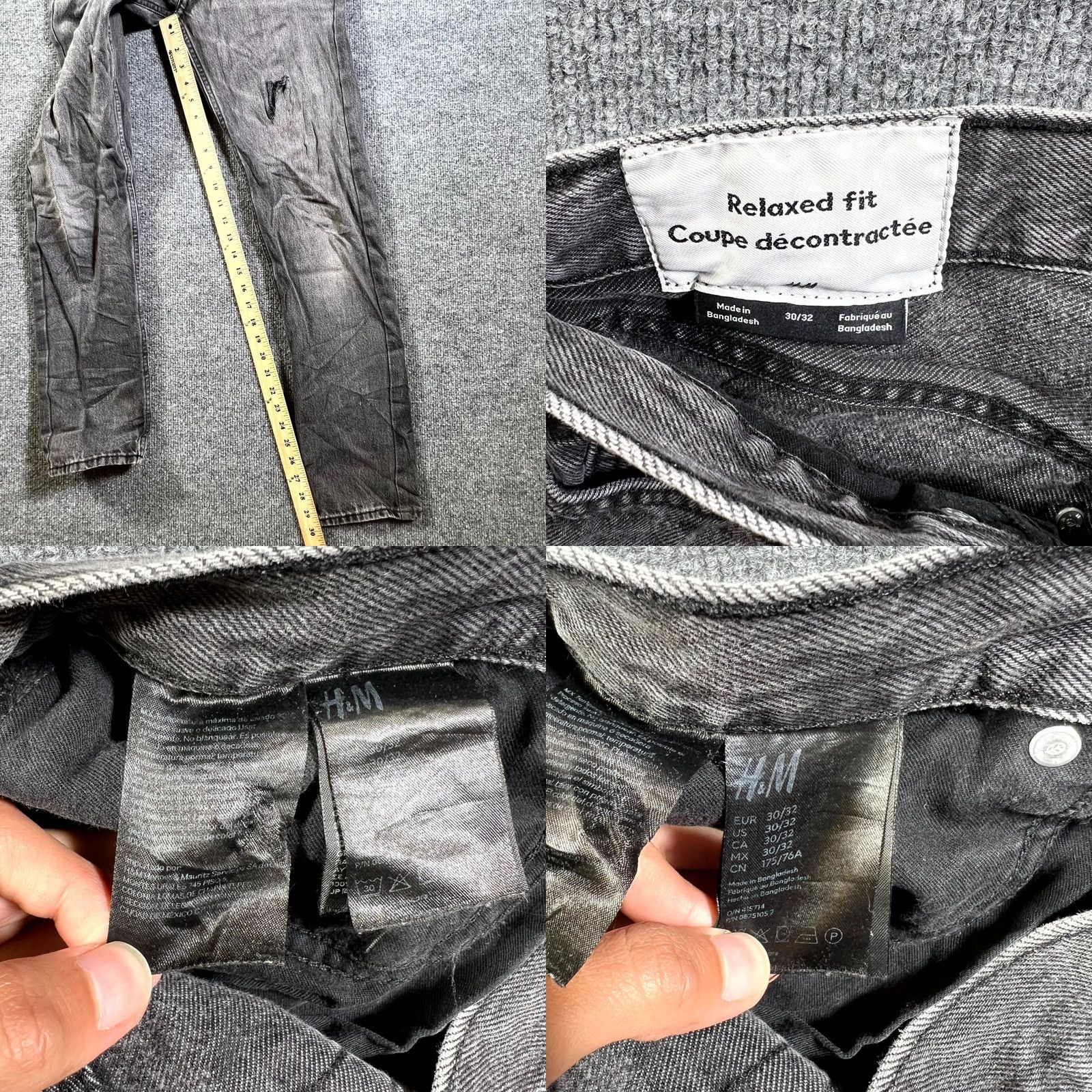 H&M H&M Jeans Mens 30x32 Gray Denim Relaxed Straight Leg Shirt? Size US 30 / EU 46 - 8 Thumbnail