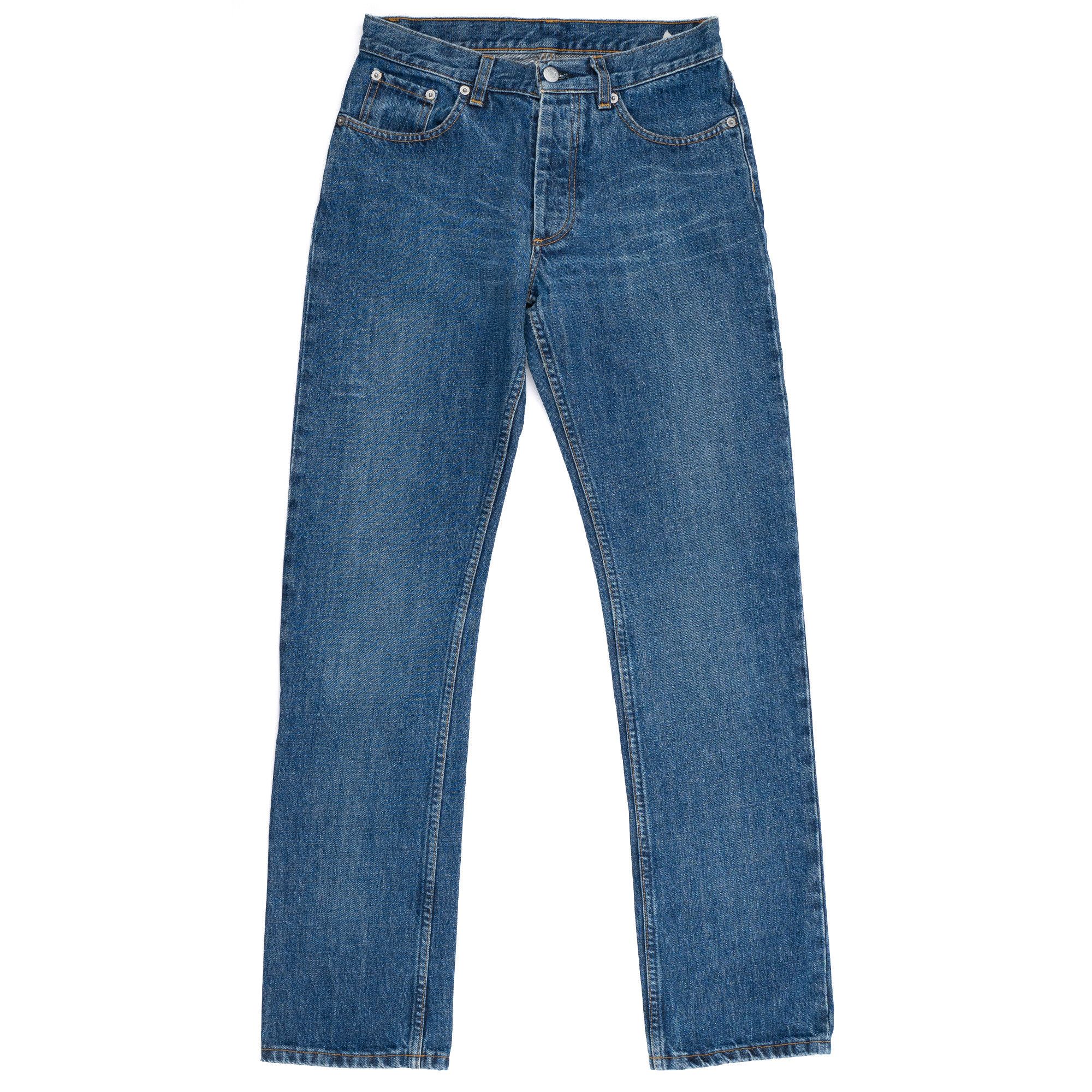 Helmut Lang Vintage Unhemmed Italian Cut Washed Denim Size US 28 / EU 44 - 1 Thumbnail