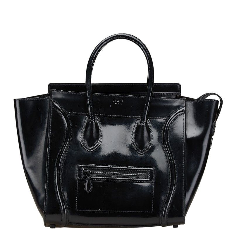 Celine Celine Luggage Mini Shopper Leather Handbag Leather Tote Bag in Black, Women's