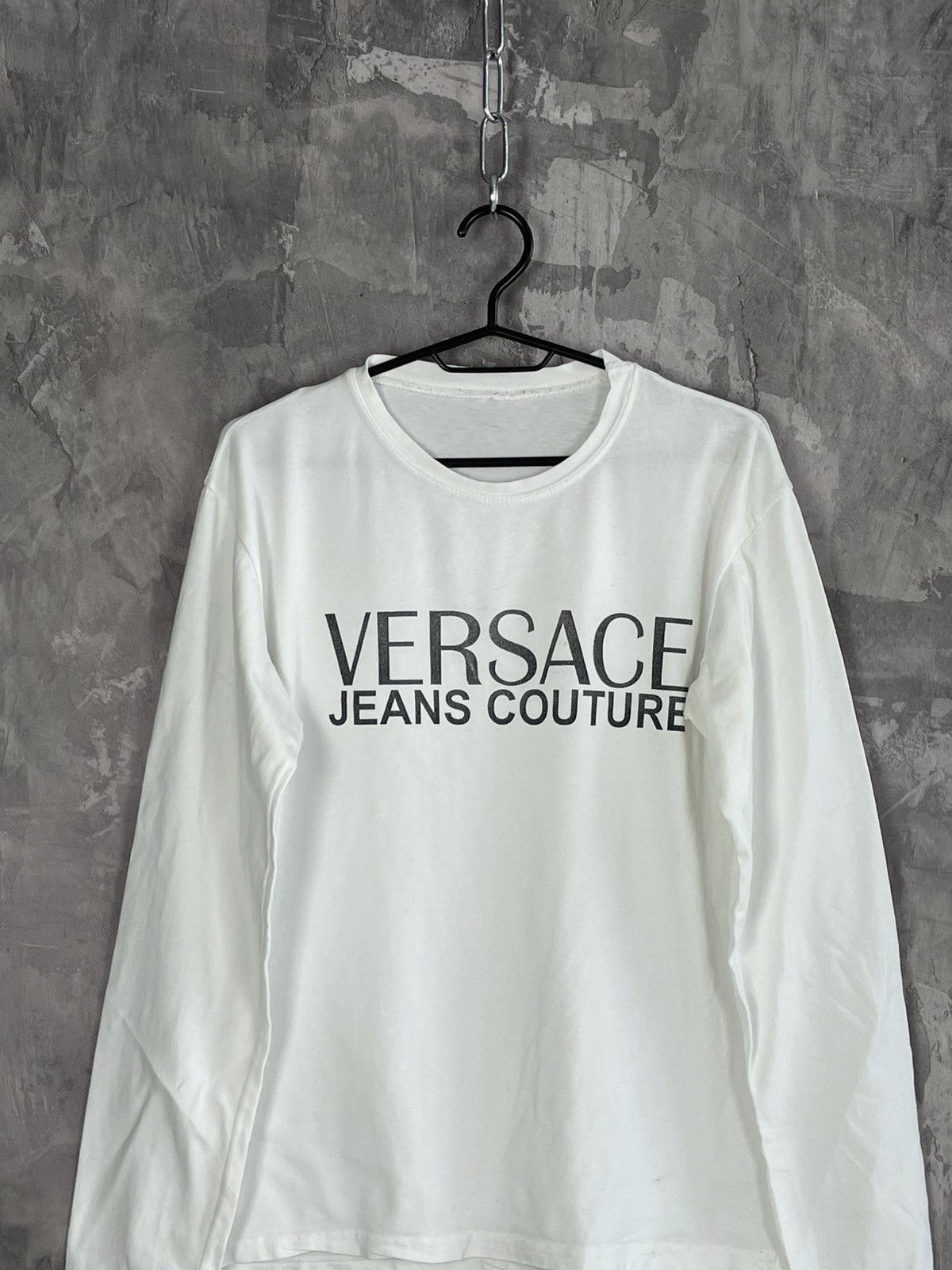 Versace × Vintage Vintage Versace Jeans Couture Glamour Big Logo Long Sleeve Size US M / EU 48-50 / 2 - 2 Thumbnail
