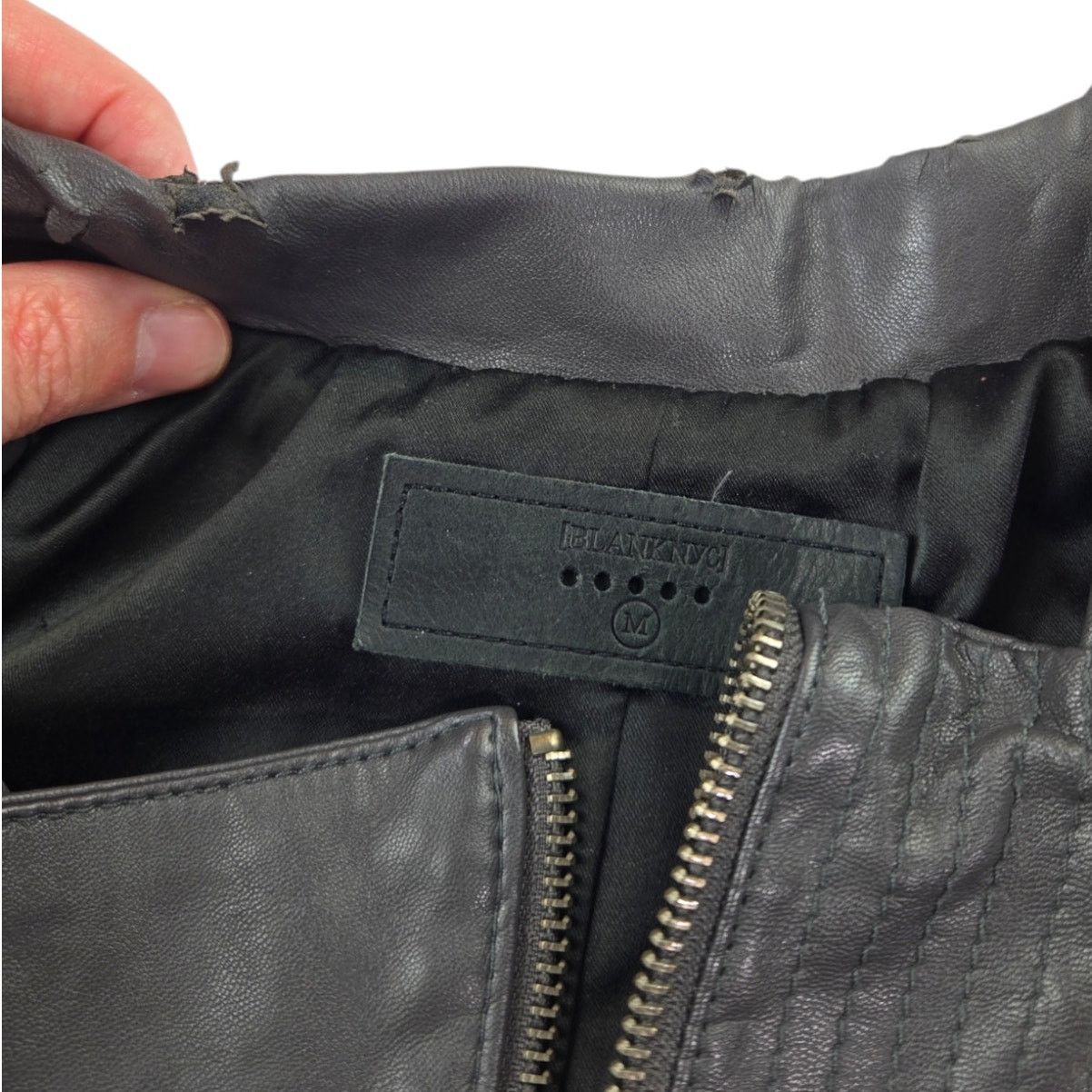 BLANKNYC BlankNYC | Grey, Faux Leather, Moto Jacket | Size Medium Size M / US 6-8 / IT 42-44 - 8 Thumbnail