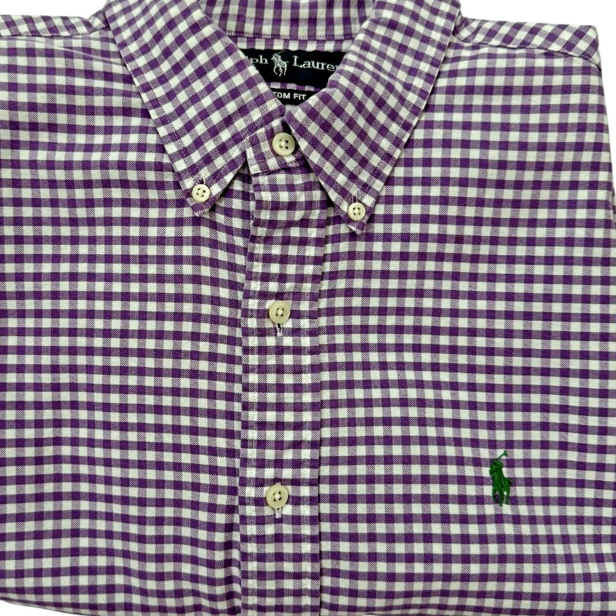 Ralph Lauren Ralph Lauren Purple Gingham Green Pony Custom Fit L/S Shirt Size US L / EU 52-54 / 3 - 1 Thumbnail