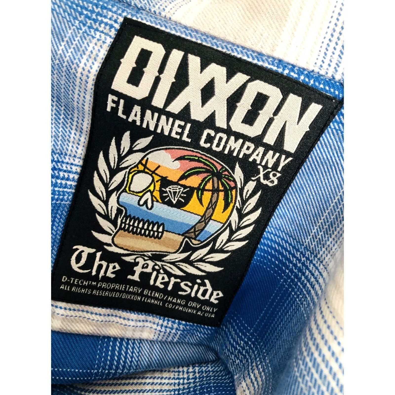 Vintage DIXXON FLANNEL COMPANY - THE PIERSIDE Mens XS Plaid BLUE SNAP Shirt Shirt Mens XS Plaid BLUE Snap Button-Up Flannel - 90s Theme? Size US XS / EU 42 / 0 - 5 Thumbnail