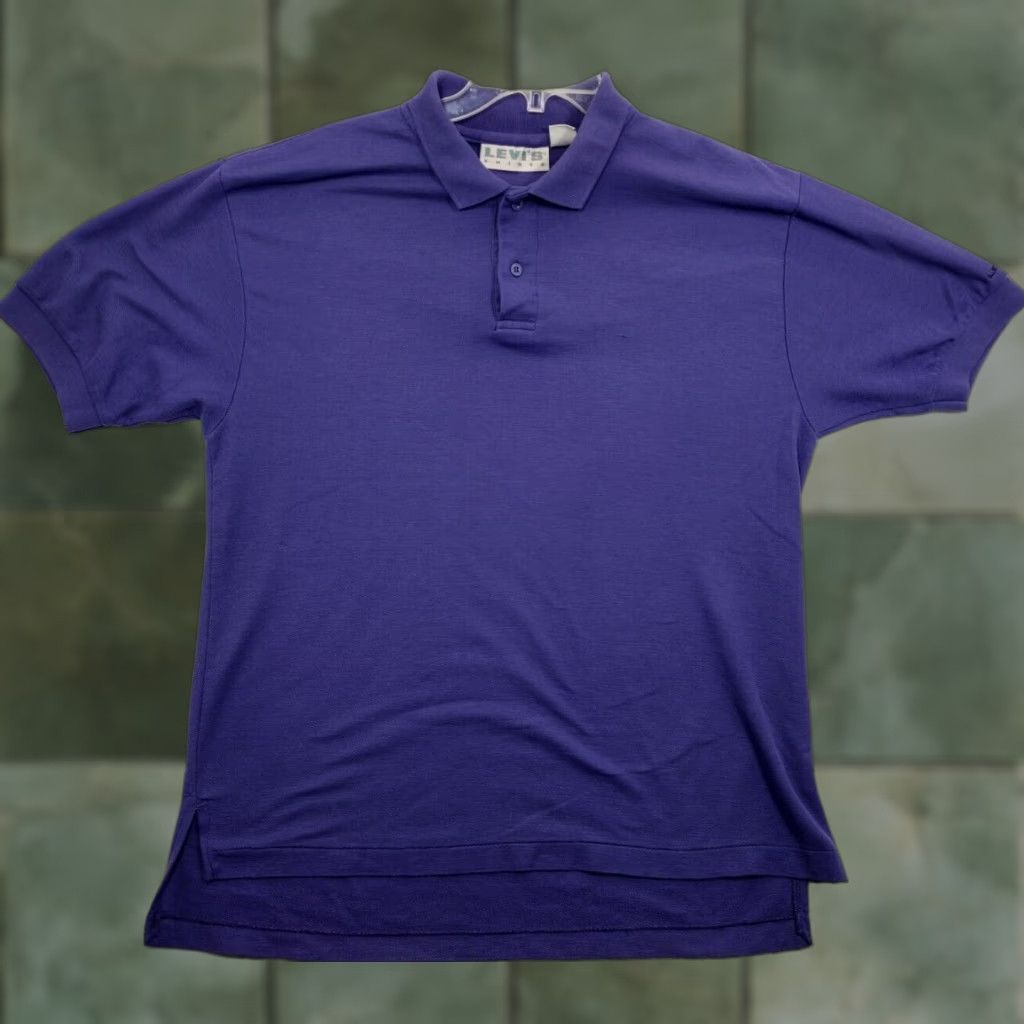 Levi's VINTAGE Levi's Polo Shirt Mens L Purple 90s Short Sleeve Cotton Polyester Canvas Polo Mens Size US L / EU 52-54 / 3 - 1 Thumbnail