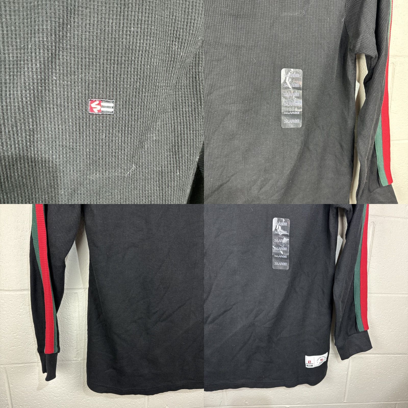 Southpole Southpole Men's Thermal Waffle Shirt XL Logo Embroidered Black Knit Cotton Blend Grunge 90s Hip Hop Streetwear Shirt Mens Size US XL / EU 56 / 4 - 8 Thumbnail
