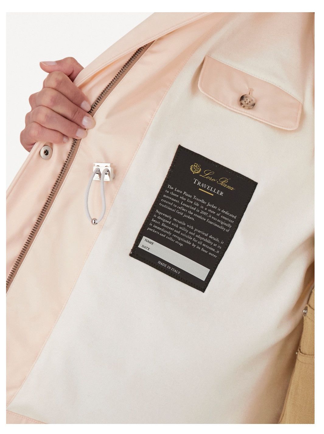 Loro Piana o1srvl11e0425 FAM9685 Iconic Traveller jacket in Light Pink Size XS / US 0-2 / IT 36-38 - 3 Thumbnail