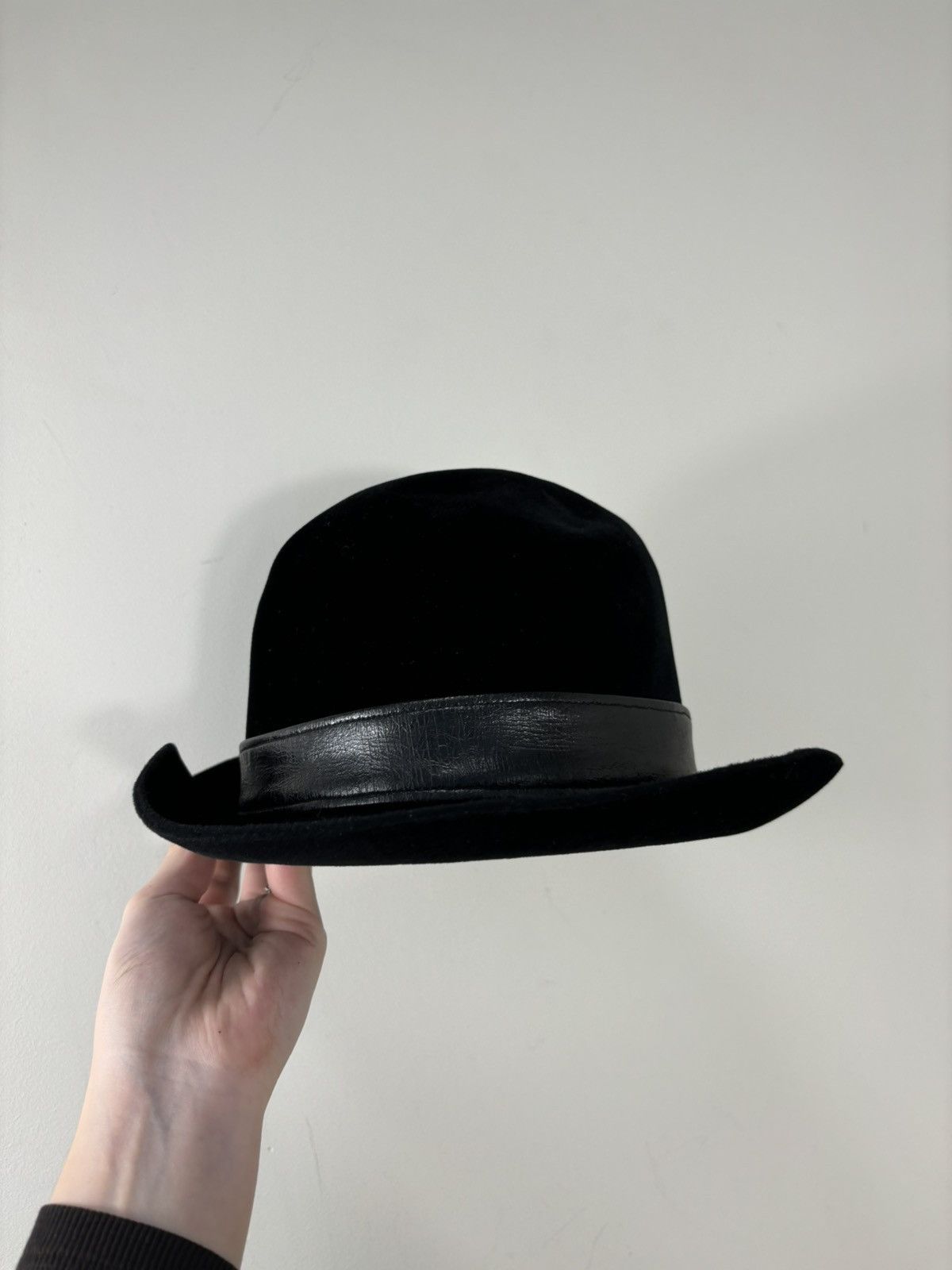 Other Vintage Huckel Alpha Men’s Black Velour Wool Felt Fedora Hat Size ONE SIZE - 15 Thumbnail