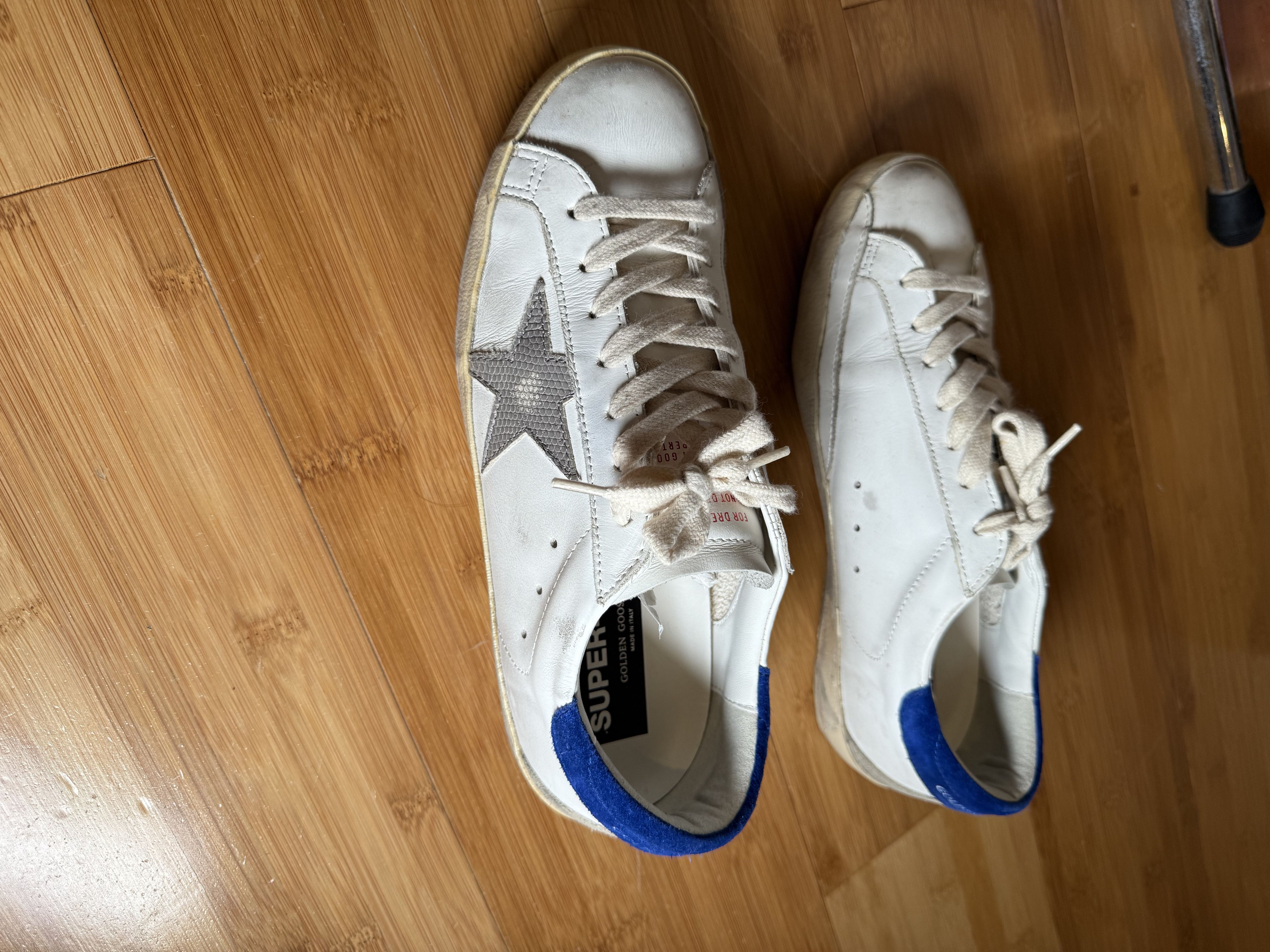 Golden Goose Golden Goose Super-Star White Snake Blue Size US 7 / EU 40 - 5 Thumbnail