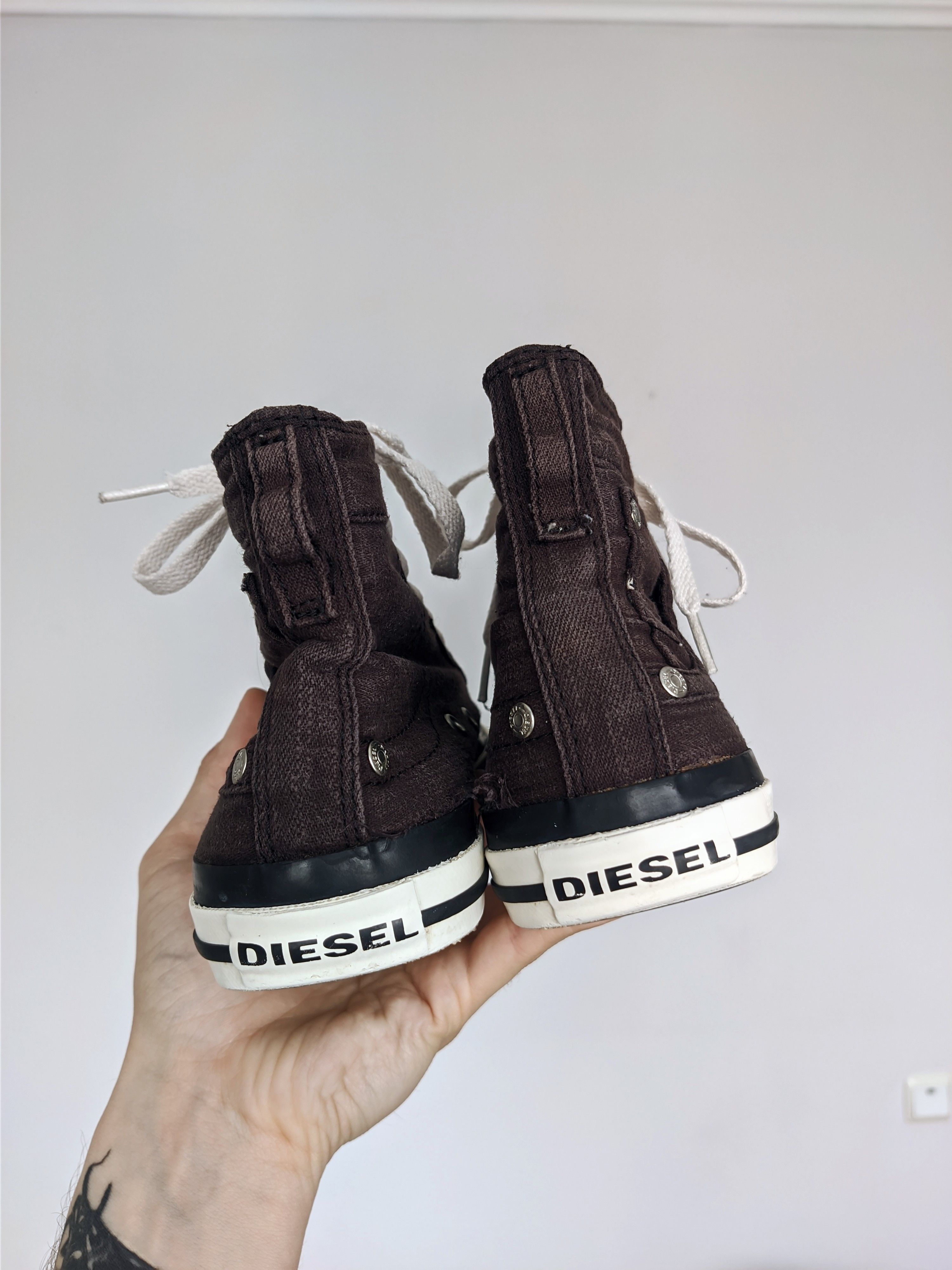 Diesel × Vintage Vintage diesel hi top sneakers avant garde cotton Size US 9 / IT 39 - 5 Thumbnail