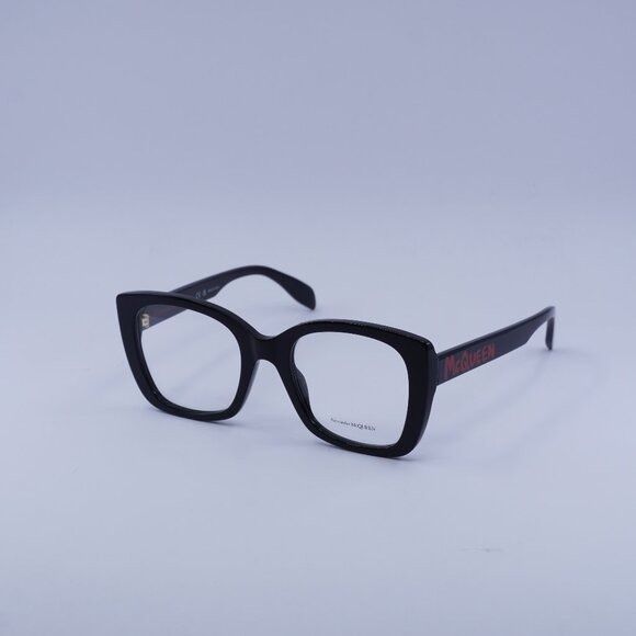 Alexander McQueen Alexander McQueen AM0351O 002 Eyeglasses Black 52mm Square Size ONE SIZE - 1 Thumbnail