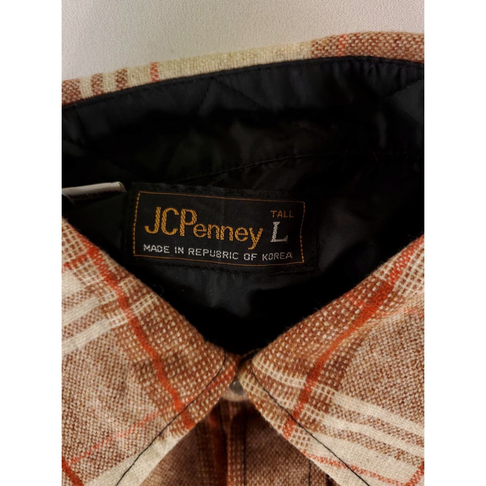 JCPenney JC Penney Button Up Shirt Wool Blend Flannel Red Tan Brown Plaid Mens L Multicolor Long Sleeve Size US L / EU 52-54 / 3 - 3 Thumbnail