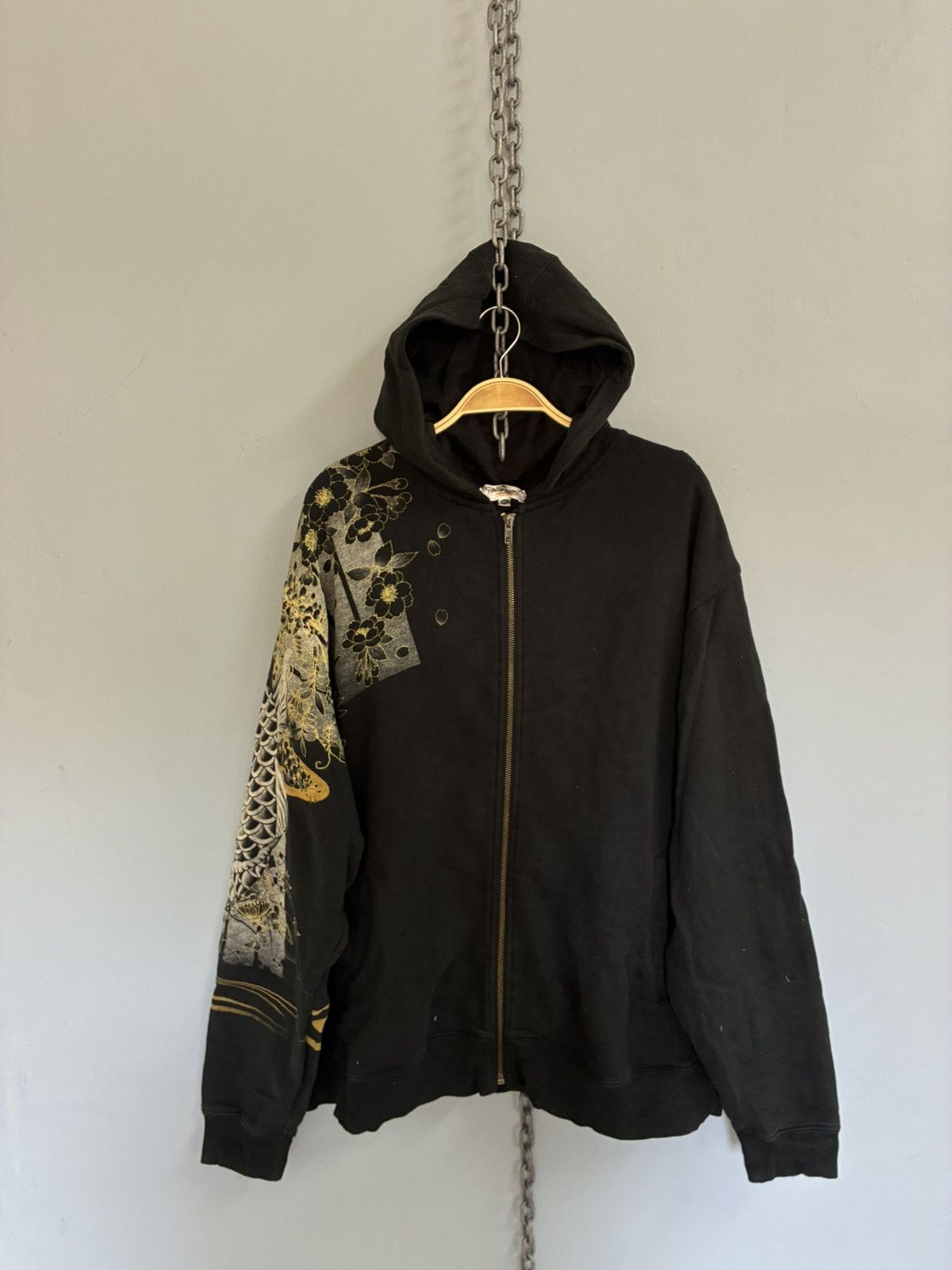 Japanese Brand Vintage Karakuri Tamashii Sulajan koi fish zip up hoodie Size US XL / EU 56 / 4 - 1 Thumbnail