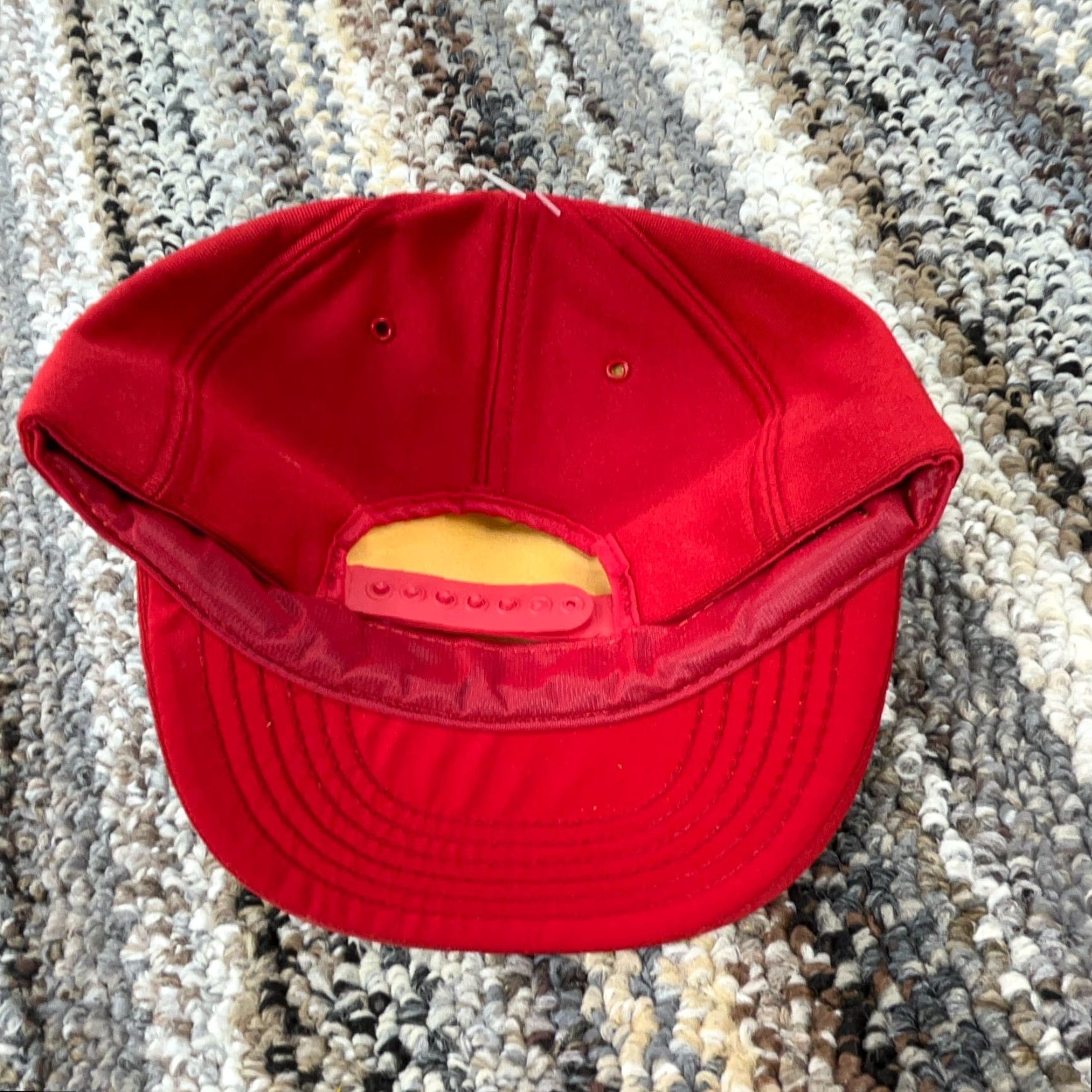 Vintage VINTAGE Park Avenue Trucker Hat Cap Snap Back Red USA Patch Rim Rock High Dome 80s 90s H Hat Size ONE SIZE - 4 Thumbnail