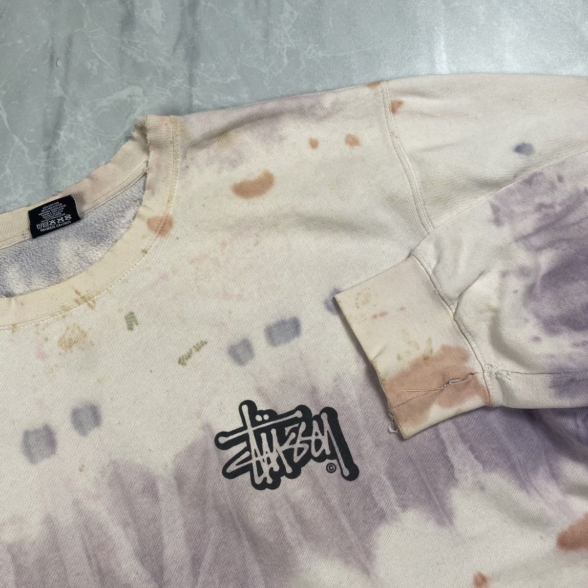 Stussy Vintage y2k Stussy Japan Tiedye Distressed Crewneck Size US L / EU 52-54 / 3 - 10 Thumbnail