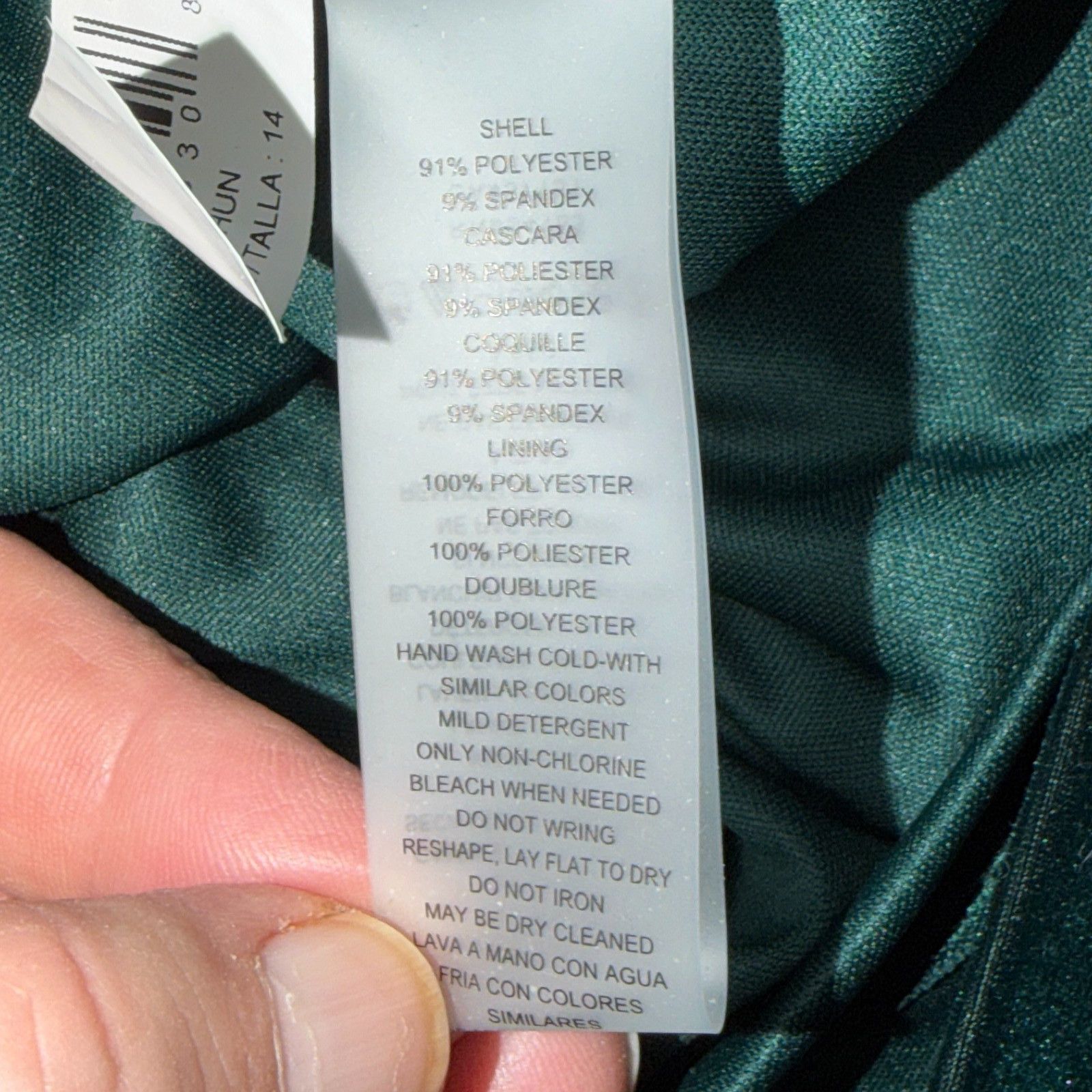 Vince Camuto Vince Camuto Womens Dress Size 14 Green Cocktail Velvet Size XL / US 12-14 / IT 48-50 - 6 Thumbnail