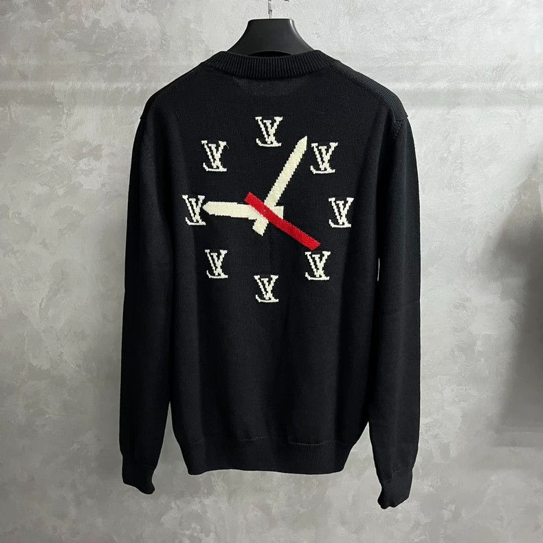 Louis Vuitton Louis Vuitton Black clock pattern intarsia pullover long s Size US L / EU 52-54 / 3 - 5 Thumbnail