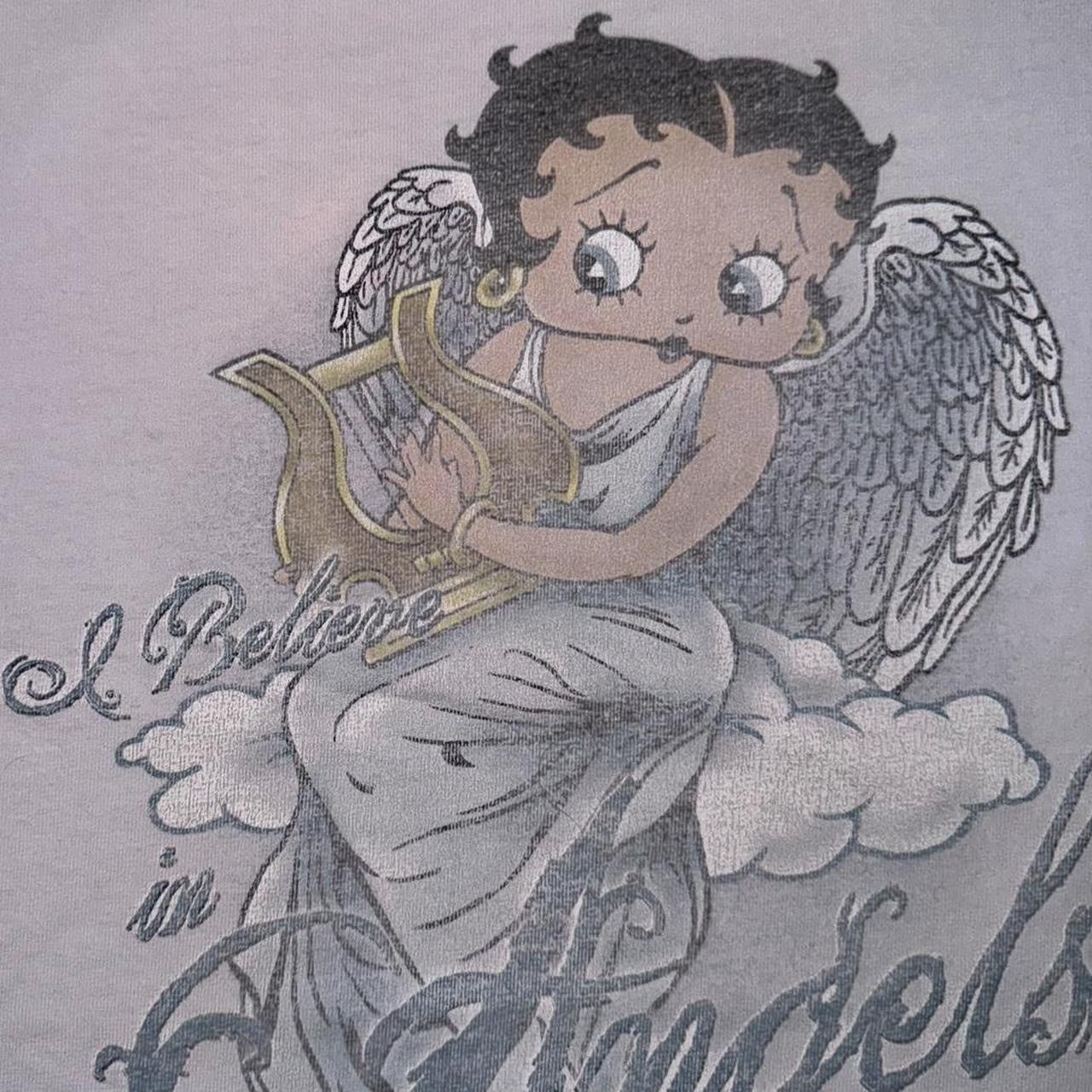 Vintage 2008 Betty Boop ‘I Believe In Angels’ Cartoon Pinup Tee Size US L / EU 52-54 / 3 - 6 Thumbnail