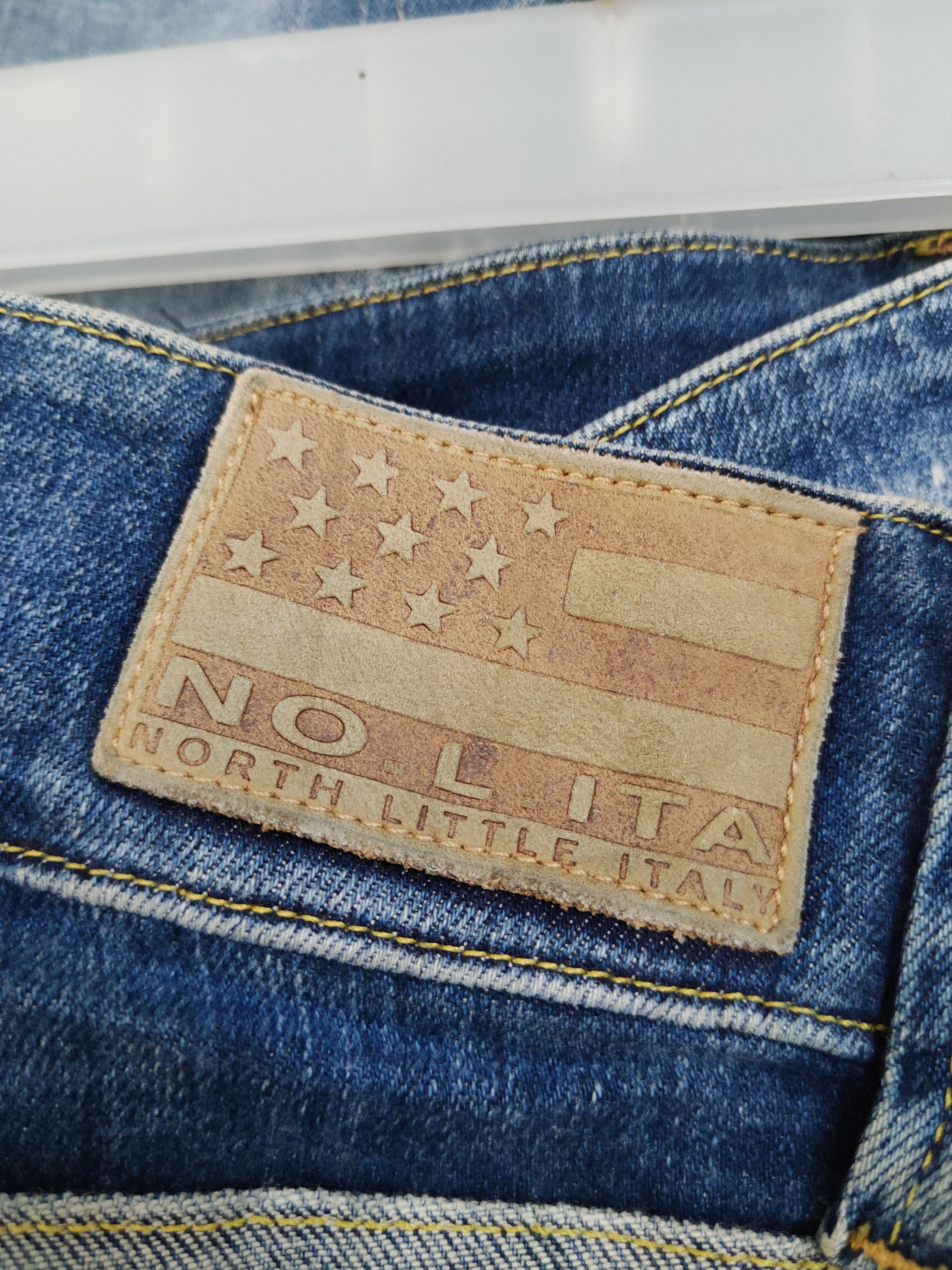 Vintage No Lita Italy Blue Distressed Ripped Jeans #W1949 Size 28" / US 6 / IT 42 - 13 Thumbnail