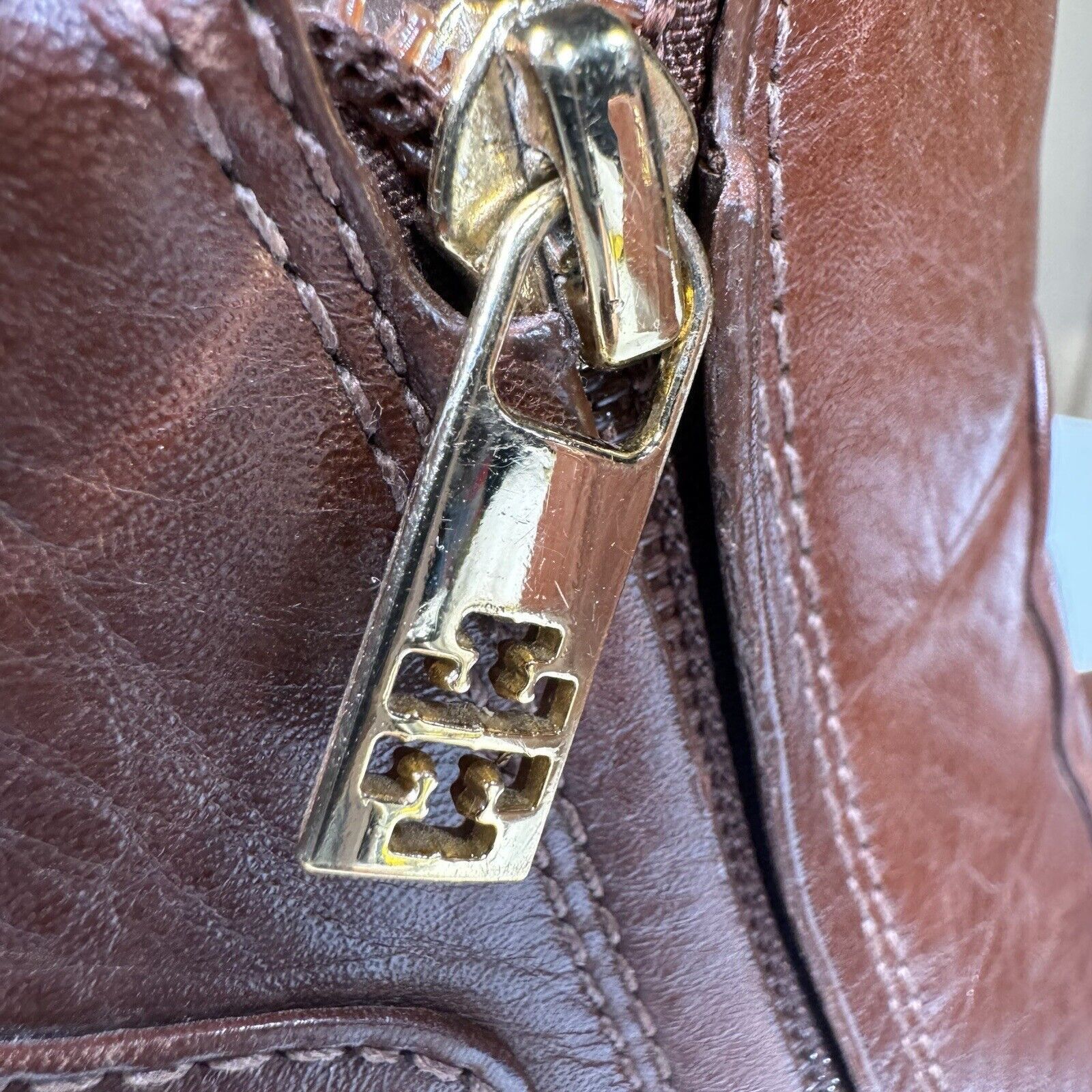 Tory Burch Tory Burch Milan Brown Leather Wedge Ankle Boots 6.5M Logo Size US 6.5 / IT 36.5 - 8 Thumbnail