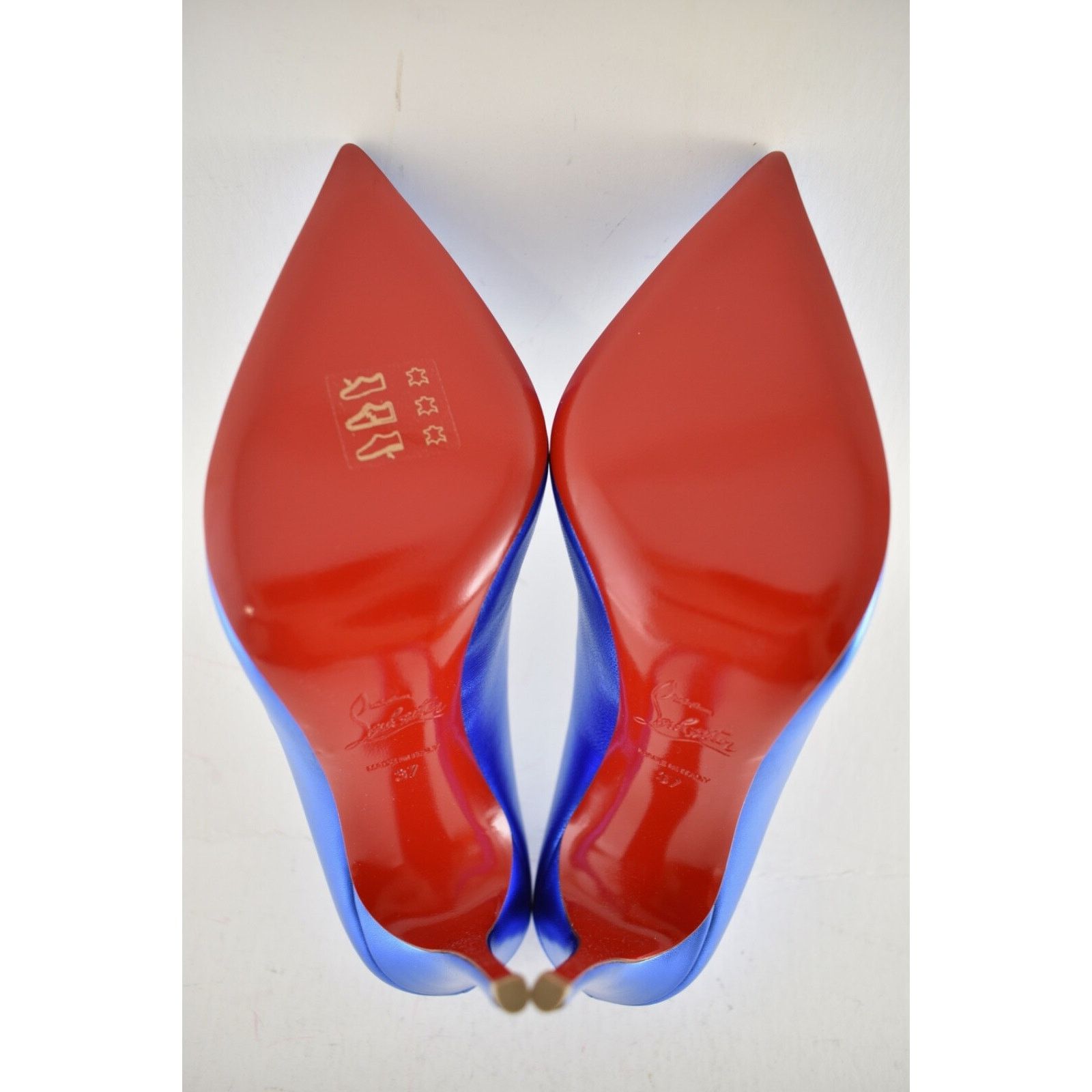 Christian Louboutin Christian Louboutin Hot Chick 100 Alize Blue Leather Pointed Size US 7 / IT 37 - 13 Thumbnail