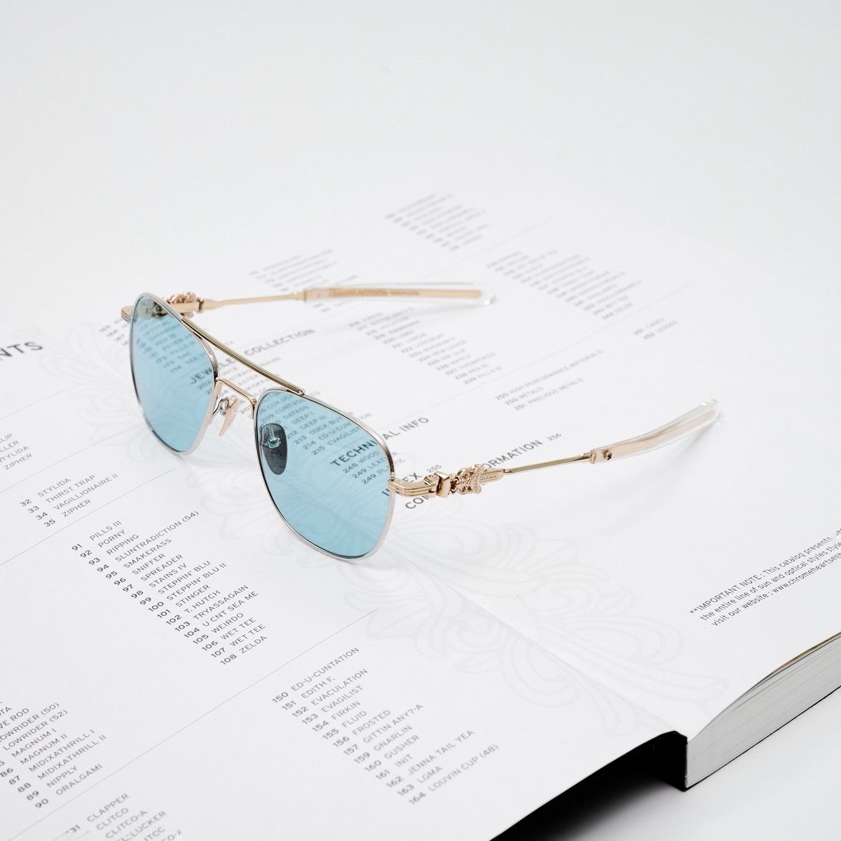 Chrome Hearts CHROME HEARTS WENCE SHINY SILVER/GOLD PLATED- CRYSTAL SUNGLASSES Size ONE SIZE - 1 Thumbnail